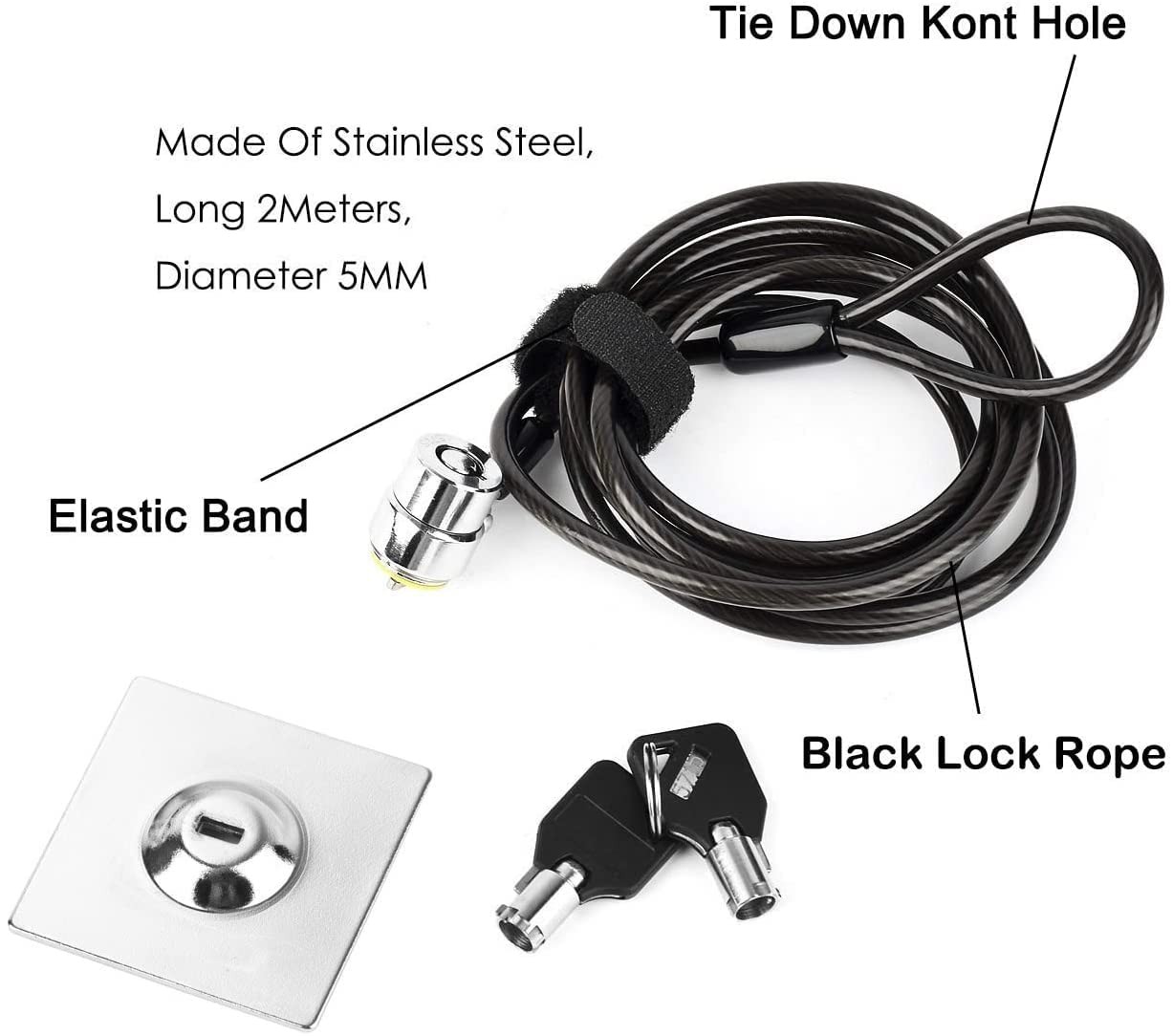 Laptop Cable Lock, Hardware Cable Lock with Keys, Anti Theft Combination Lock...