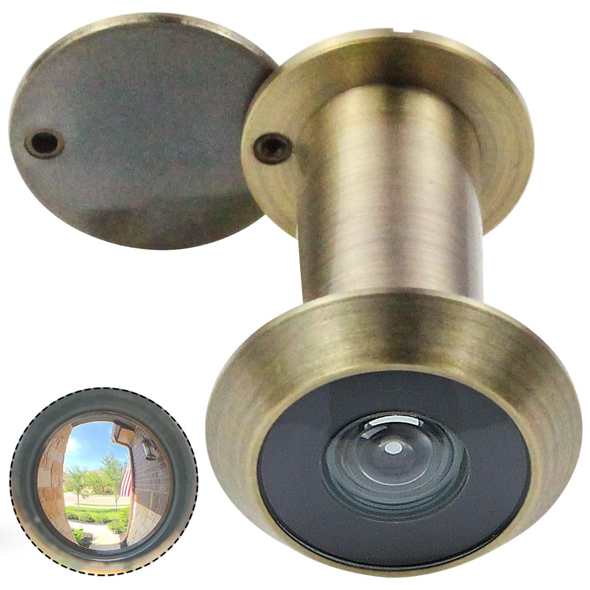- Peep Holes for Door, Solid Brass 200-Degree Door Viewer Peephole with Heavy...