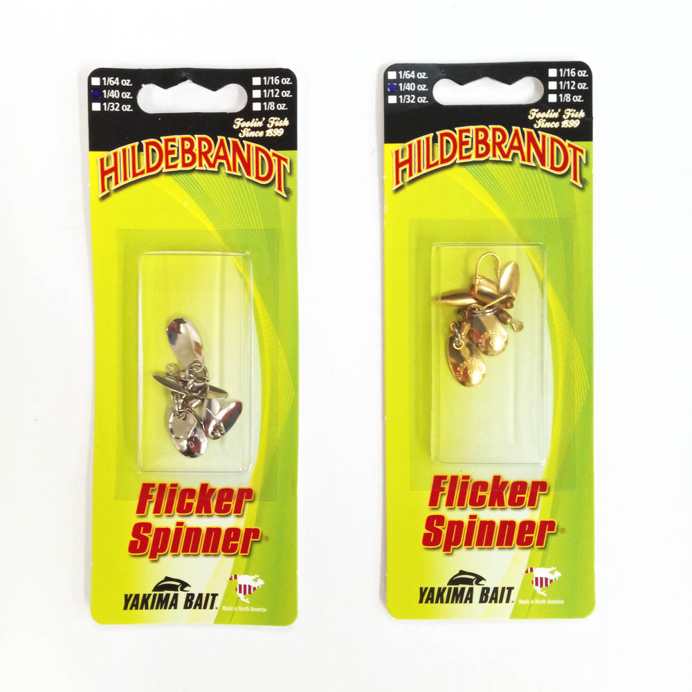 Flicker Spoons Hildebrandt Trout Fly Spinner ,Gold or Silver  2 Pk , 3 Weights.