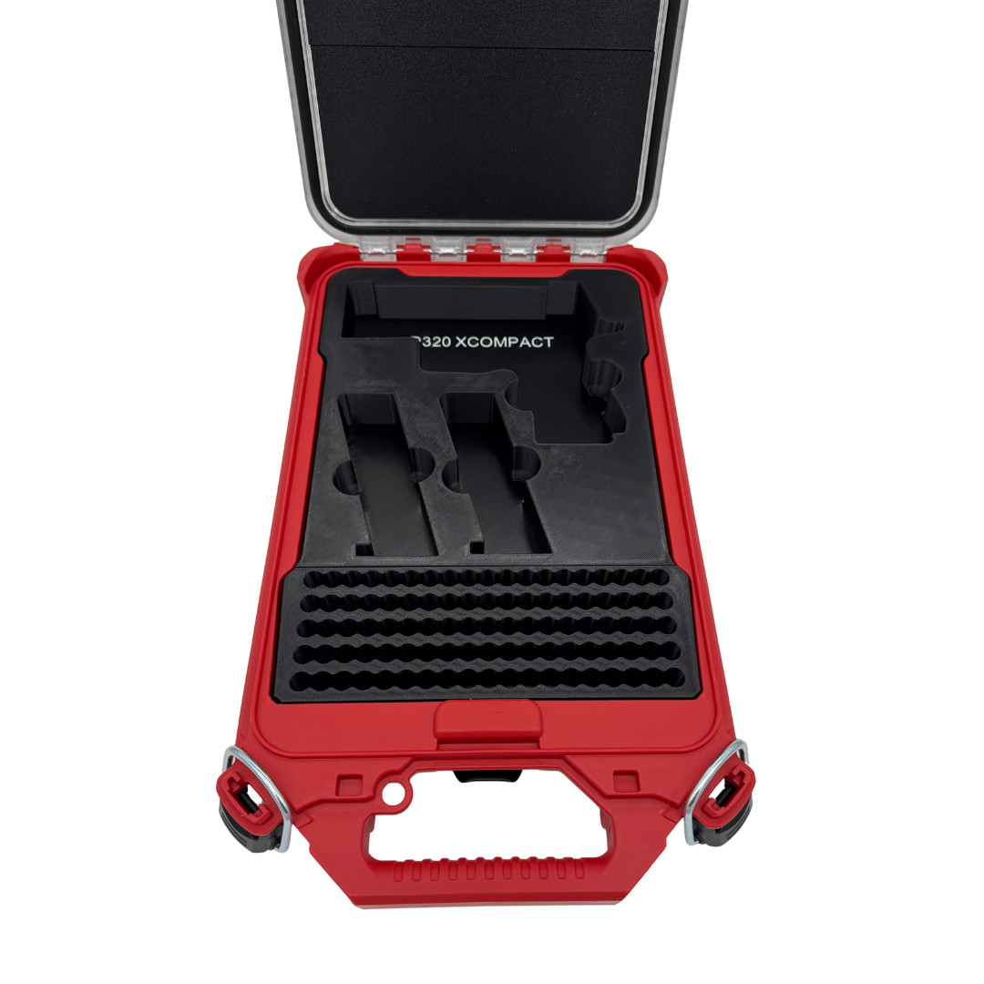 Sig Sauer P320 XCompact Insert for Milwaukee Packout – Holds 2 Mags + 95 Rounds