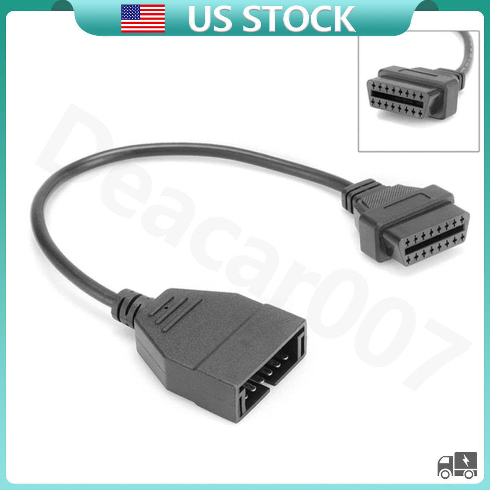 12 Pin OBD1 To 16 Pin OBD2 Convertor Adapter Cable For GM Diagnostic Scanner