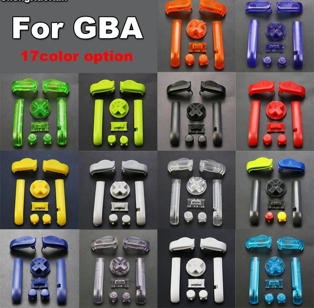 Game Boy Advance GBA BUTTONS SET Shoulder R L A B D-Pad - Pick CLEAR Color!