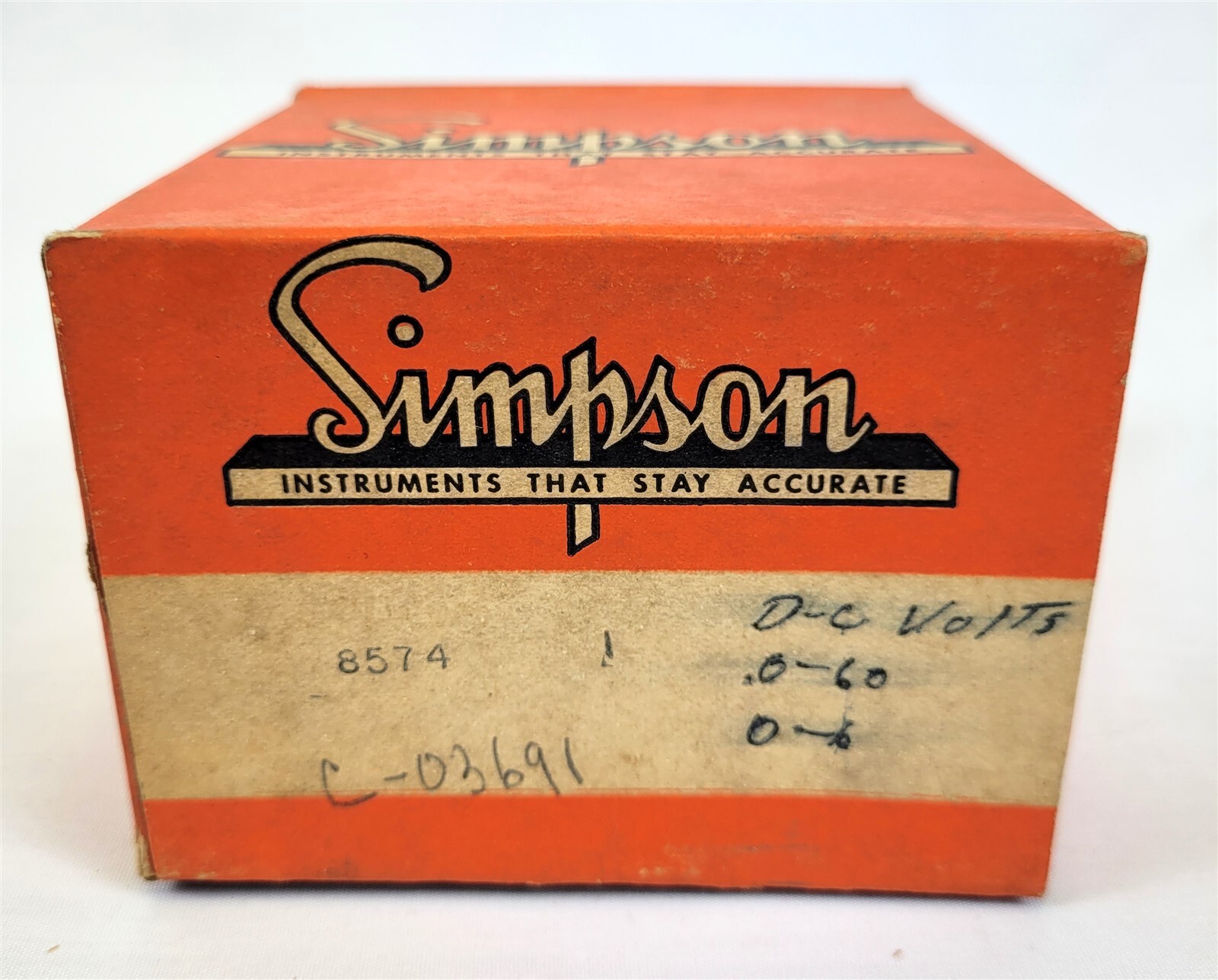 Simpson Instruments Model #8574 Cat. #03691 Panel Meter NOS ~ T244G