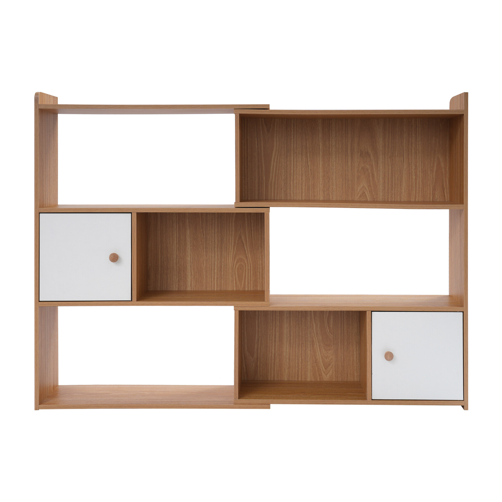 3-tier Bookshelf Stretchable Bookcase Modern Log Color Bookshelf For Home Office