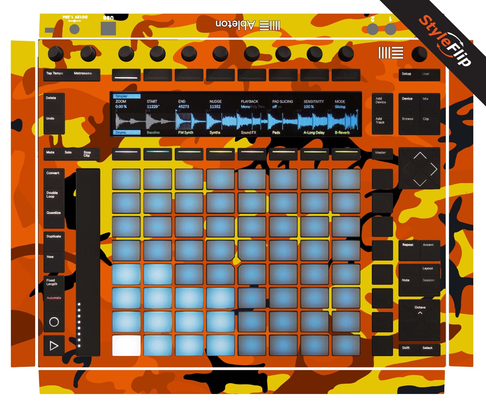 Ableton Push 2 Skin |  Orange Camo  | Protective Decal | StyleFlip Skins