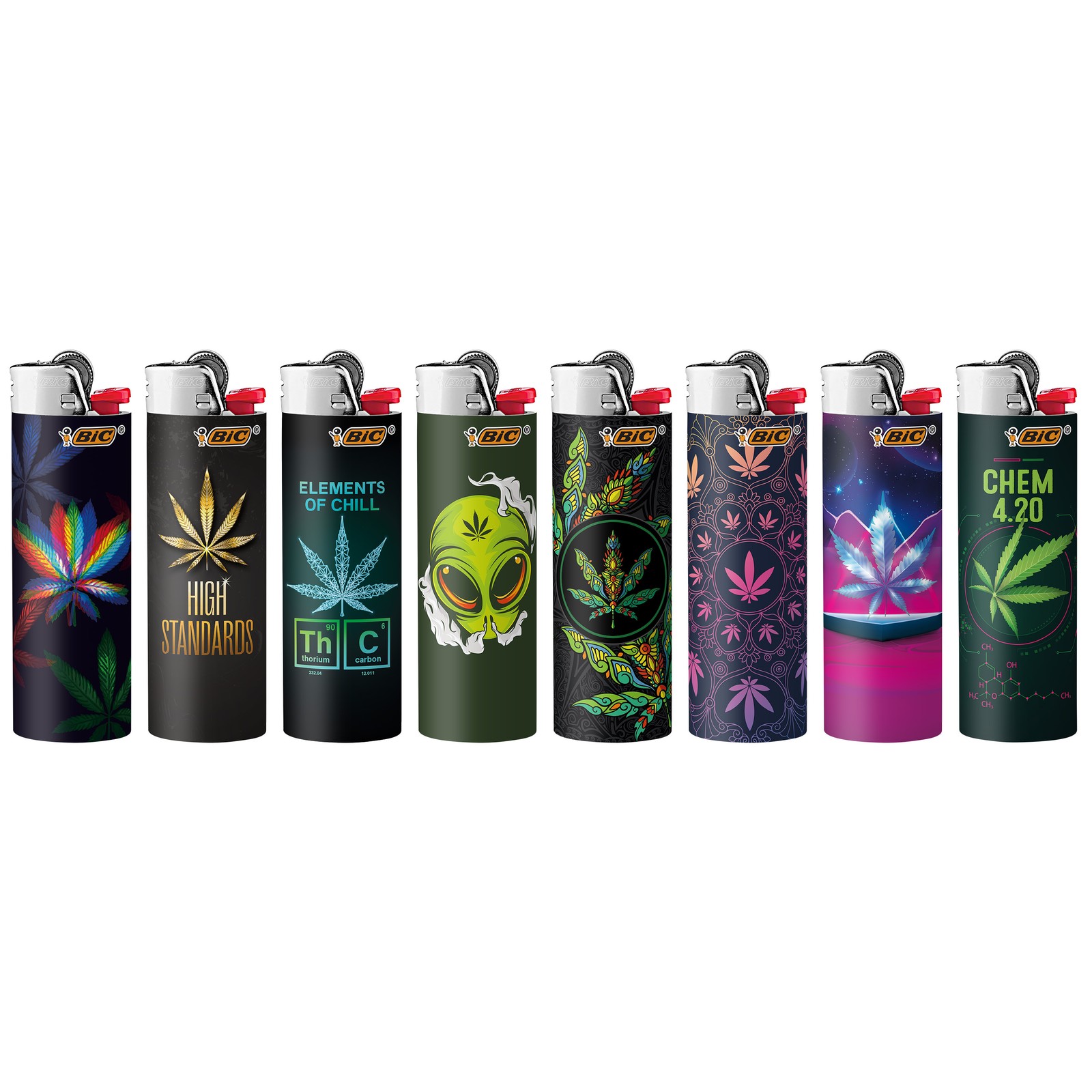 BIC Maxi Pocket Lighters, Special Edition High Standards, 8-Pack