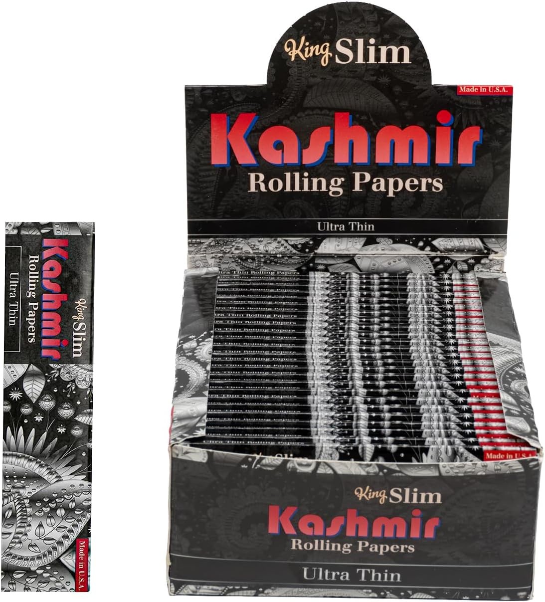 Kashmir Ultra Thin King Slim Rolling Papers 25 Pack Box 800 Leaves