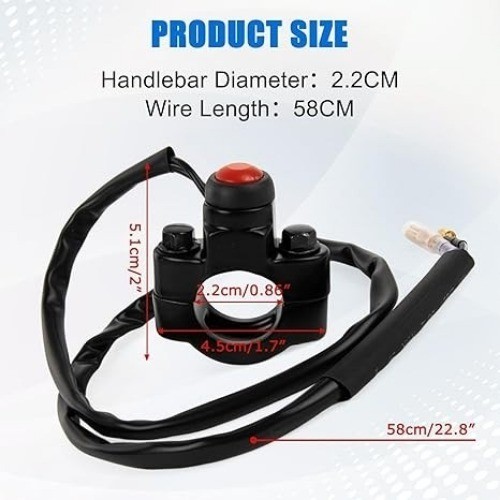 Motorcycle Engine Kill Switch Handlebar Start On Off Switch B Color: Red-Black