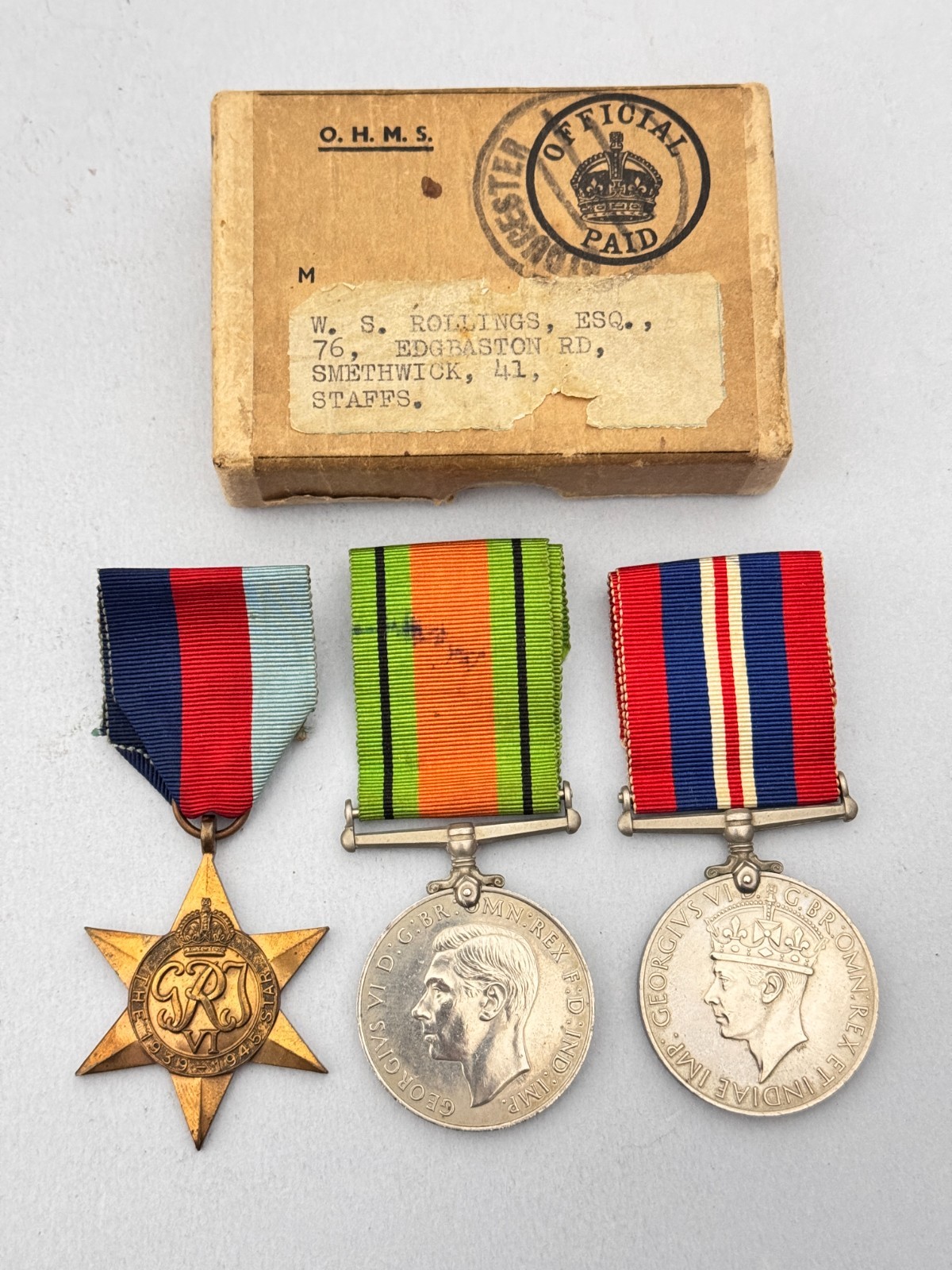 WW2 British War Medals Boxed RAF Air Ministry