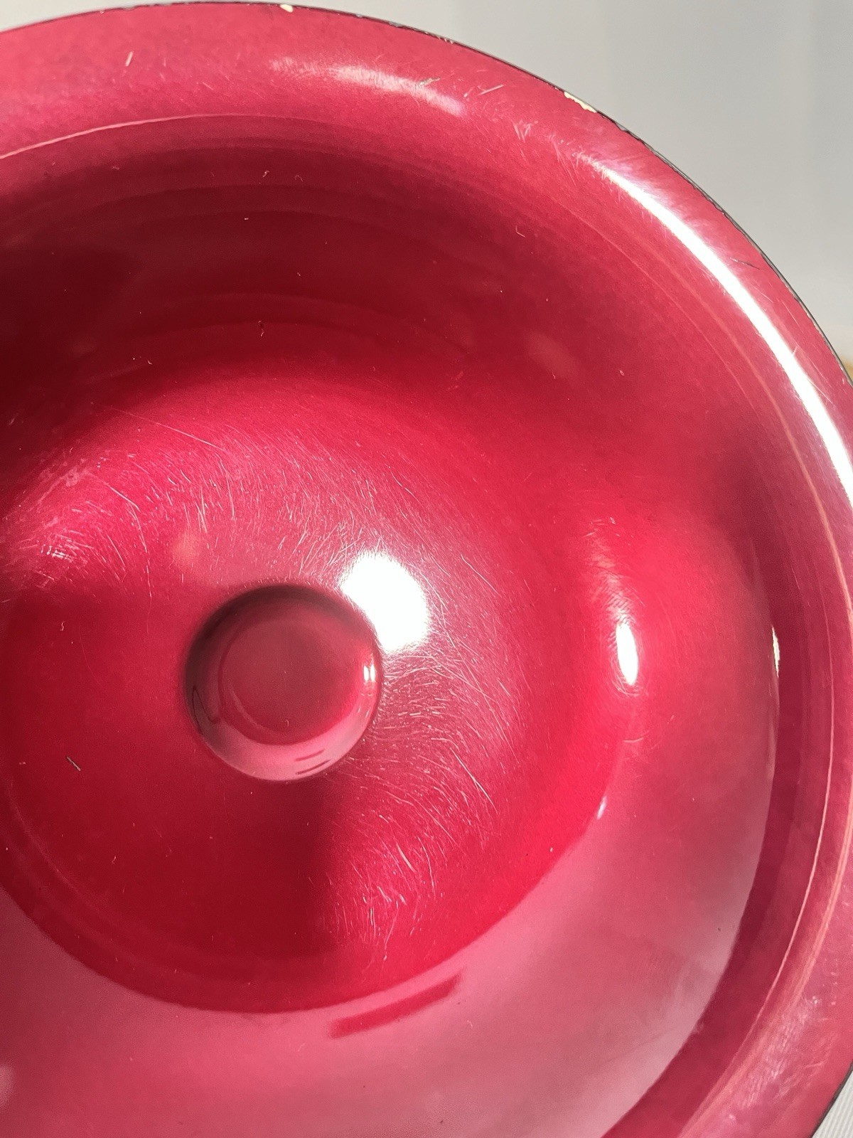 Reed & Barton 141 Red Enamel on Silverplate Footed Compote Dish