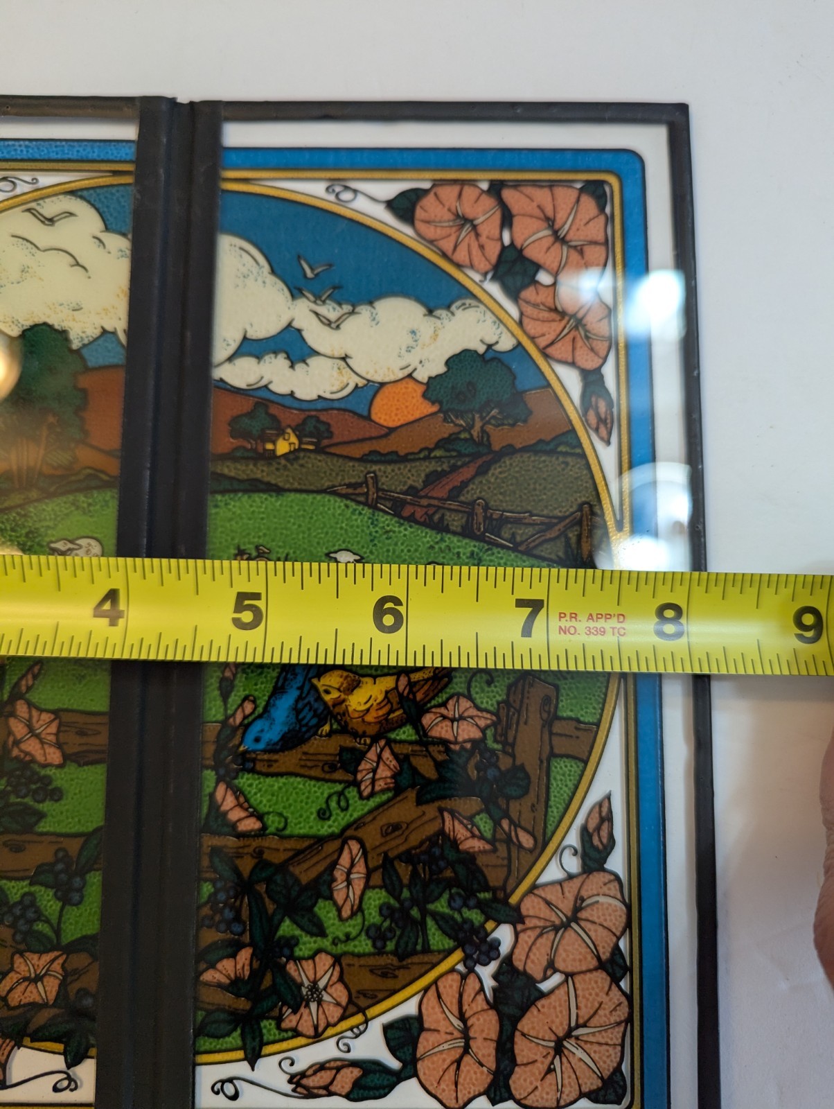 VTG 1978 Yorkraft Seriglass Two-Panel Folding Suncatcher Robert Browning Quote