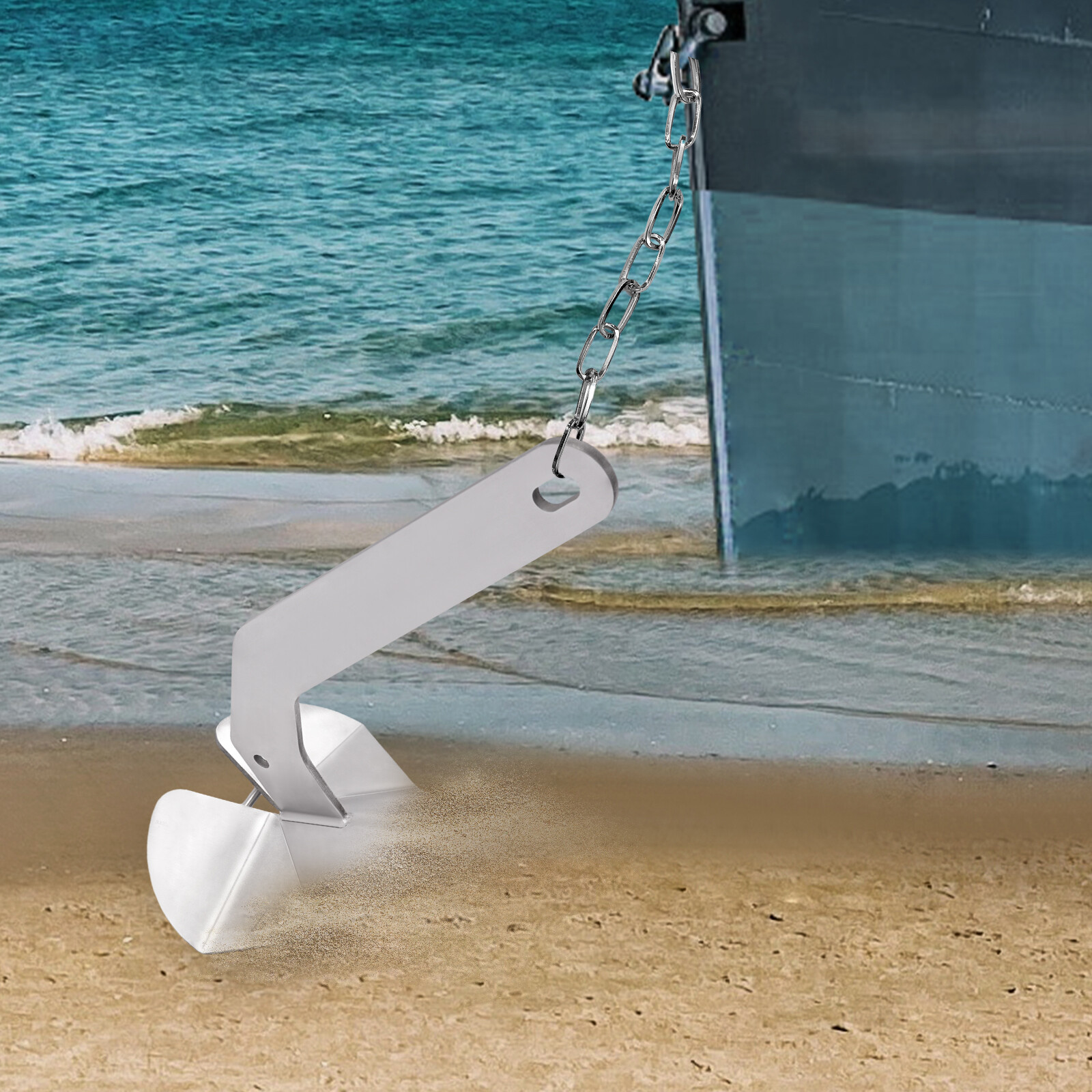 Delta Style Marine Anchor Small Yacht Boat Anchor 32lb 316 Stainless Steel