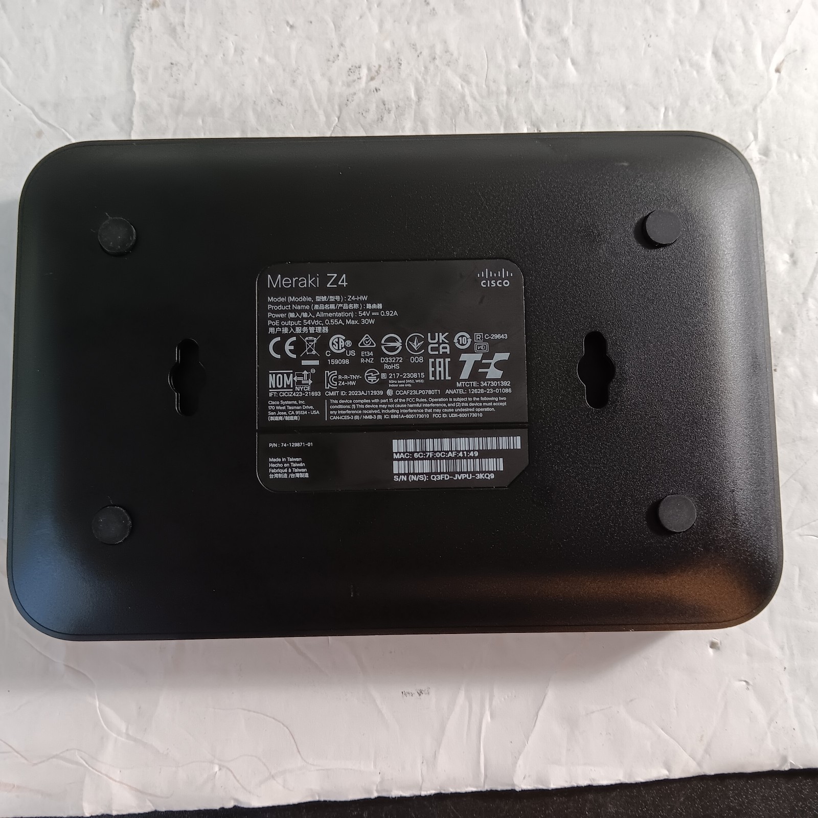 Cisco Meraki Z4 HW Teleworker Gateway (Firewall, VPN Gateway, Router)