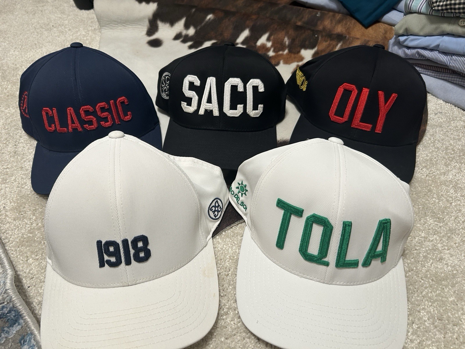 G/Fore 110 One Ten FlexFit 1918 SACC OLY Mens 6-Panel Snapback Golf Hats (5)