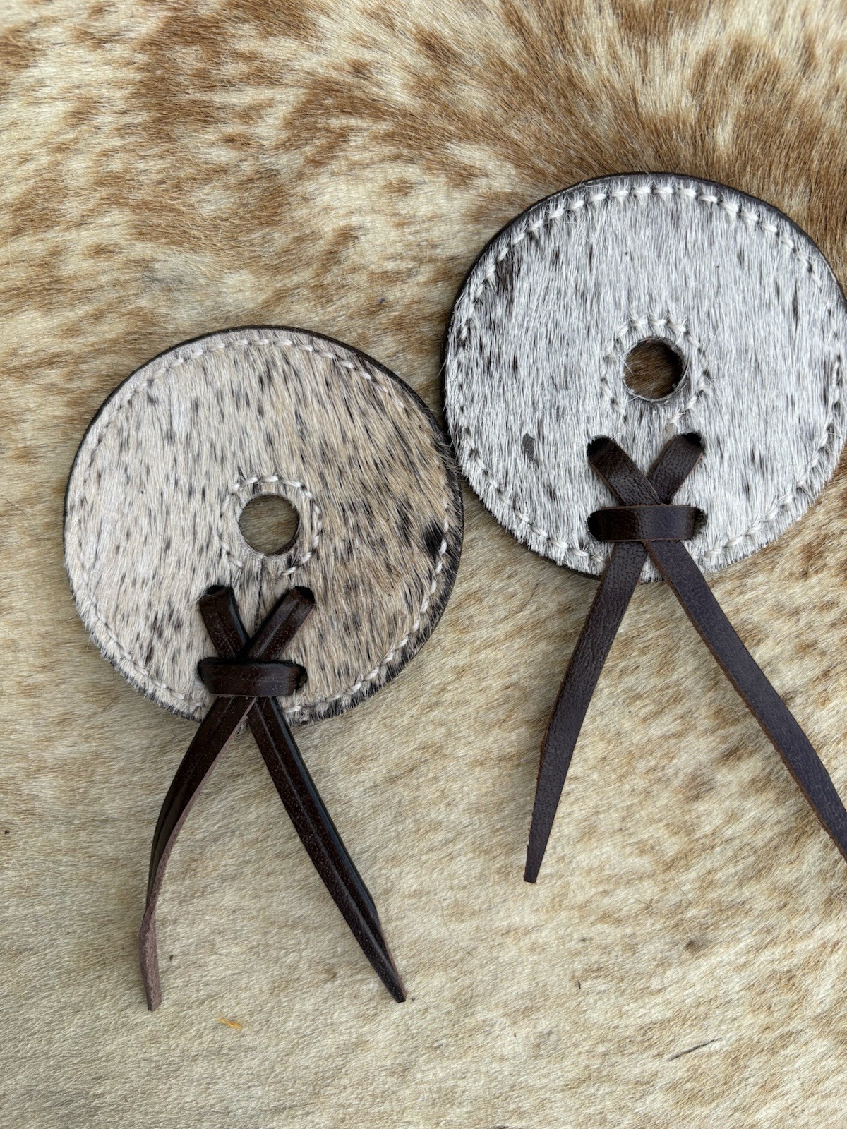 Hair On Leather Bit Guards 3" Size Prevent Rubbing Horse Tack FREE SHIPPING
