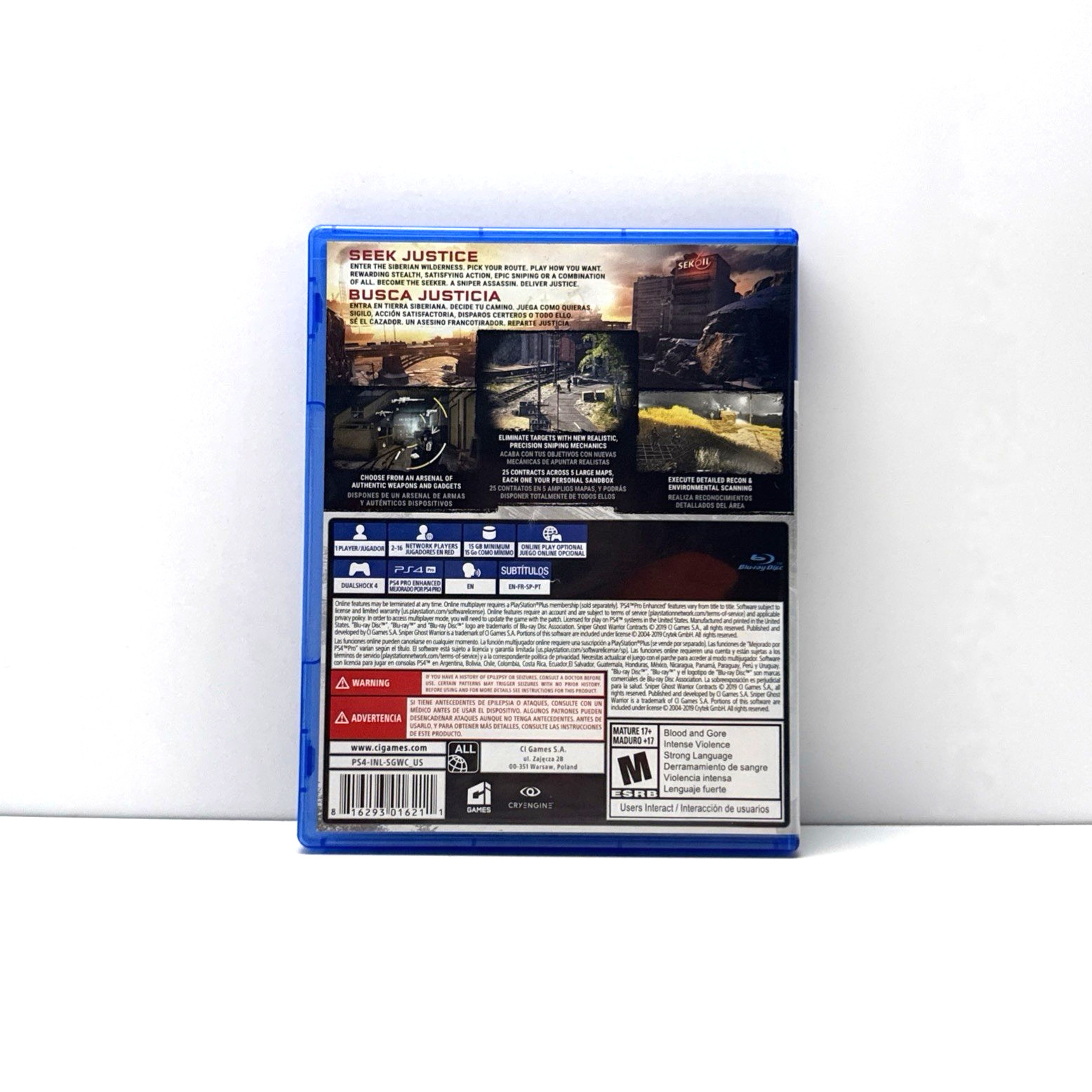 Sniper Ghost Warrior: Contracts Sony PlayStation 4 PS4 Case & Artwork Only