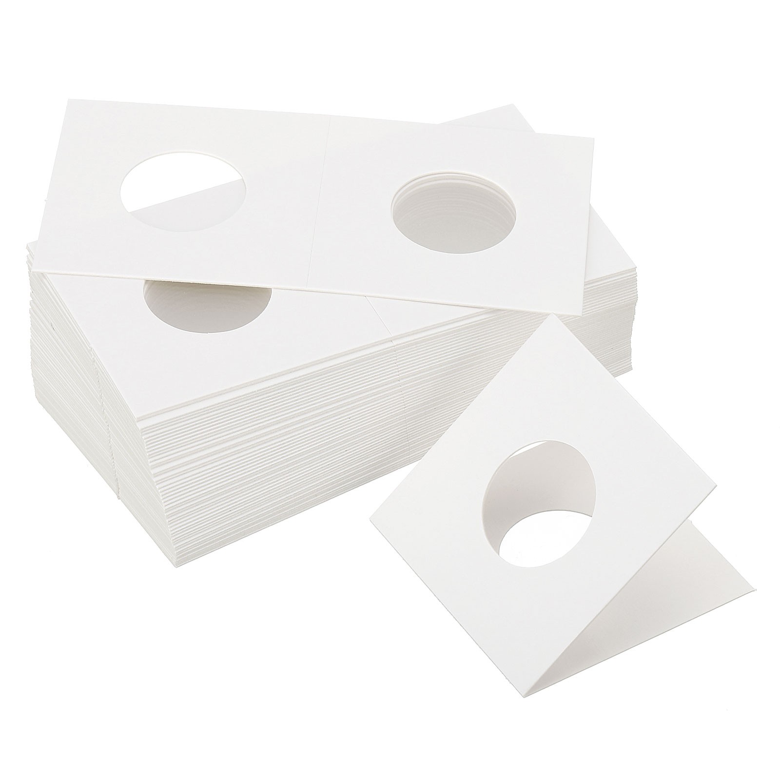 2x2 Coin Flips, 400 Pack 23mm Cardboard Coin Holder Paper Coin Holders, White