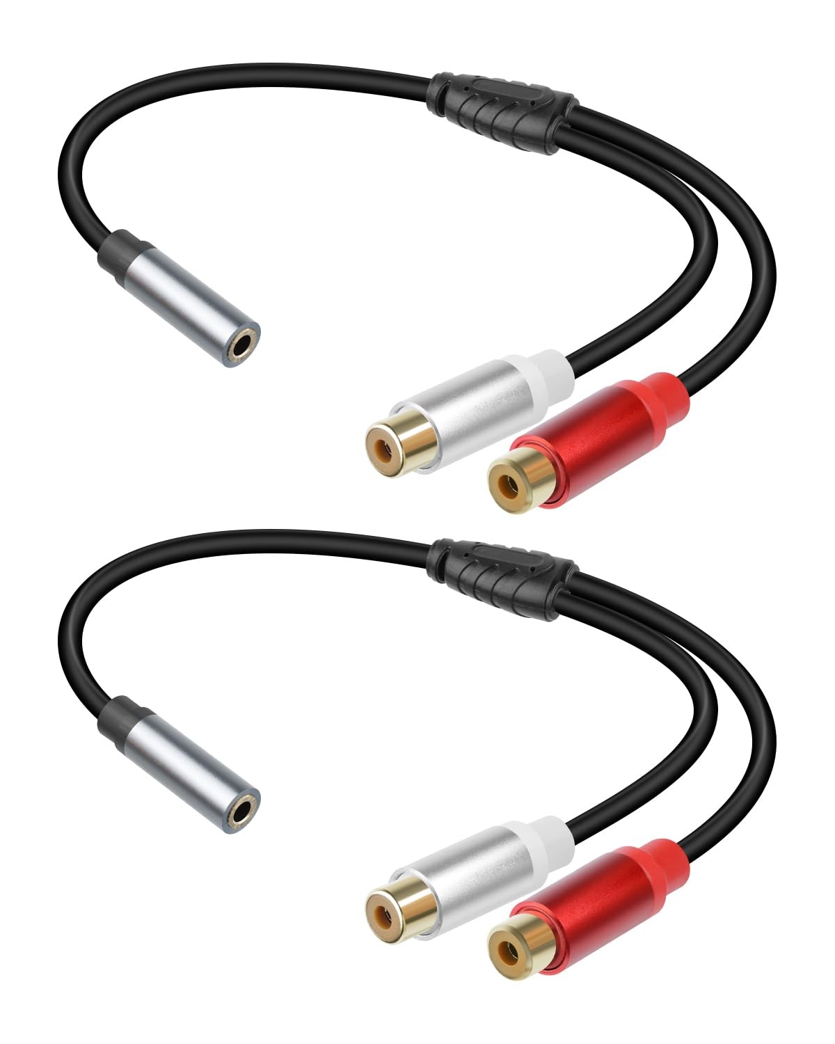 GELRHONR 3.5mm to 2 RCA Audio Cable 1FT, Short 1/8 Aux F F