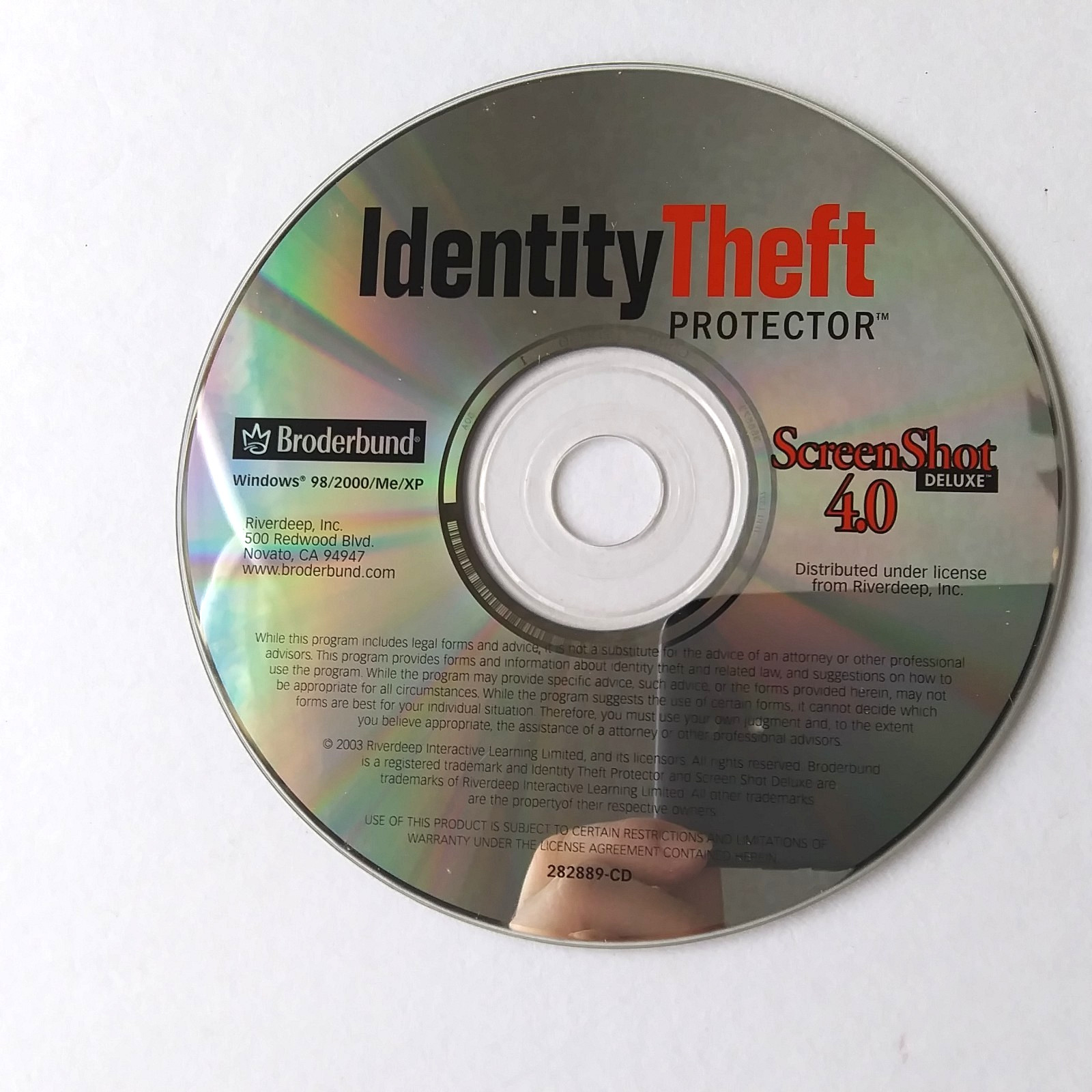 Identity Theft Protector Screenshot Deluxe 4.0 Broderbund PC CD Windows XP
