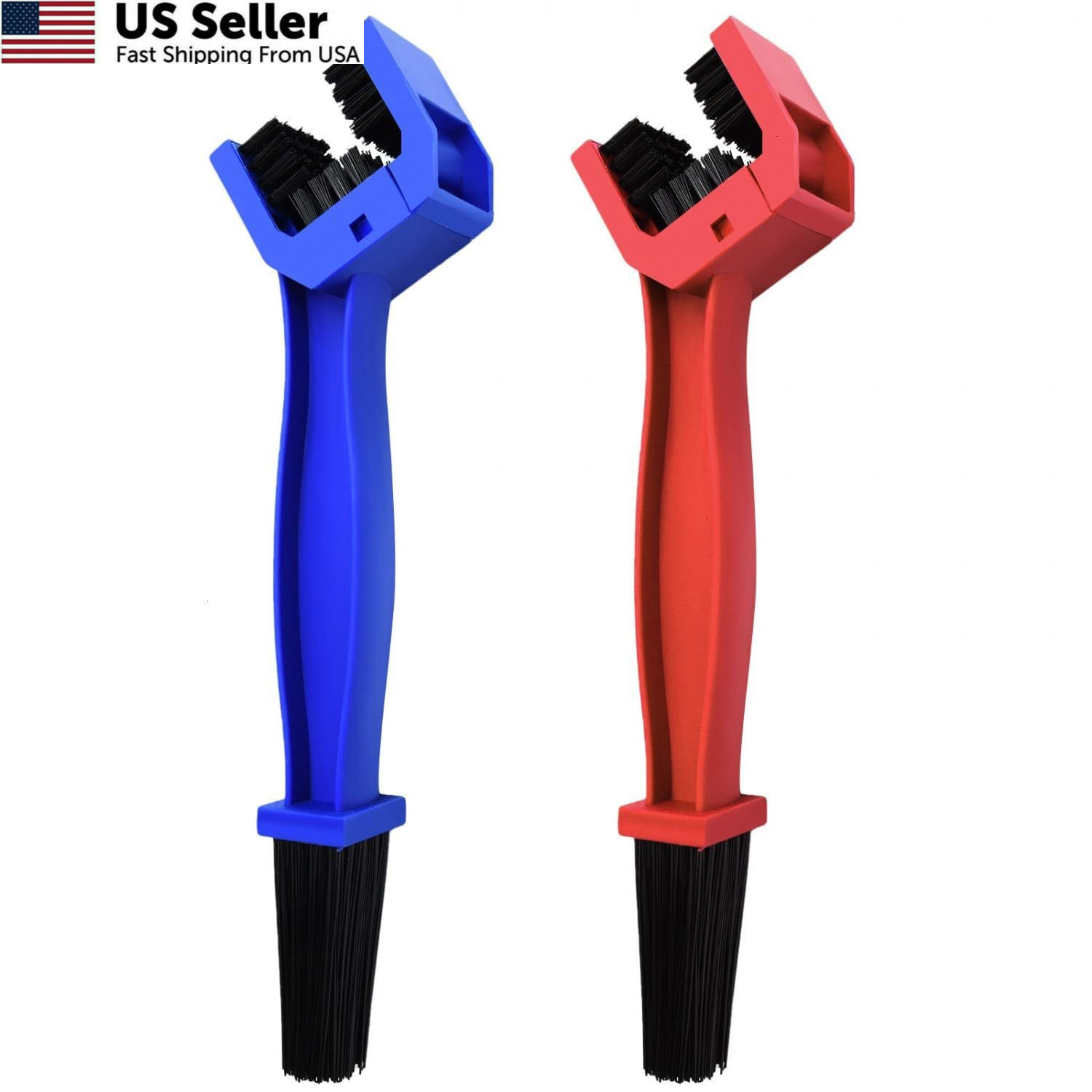 WEFOO Bike or Motorcycle Chain Washer, Cleaning 2 Count (Pack of 1), Blue/Red