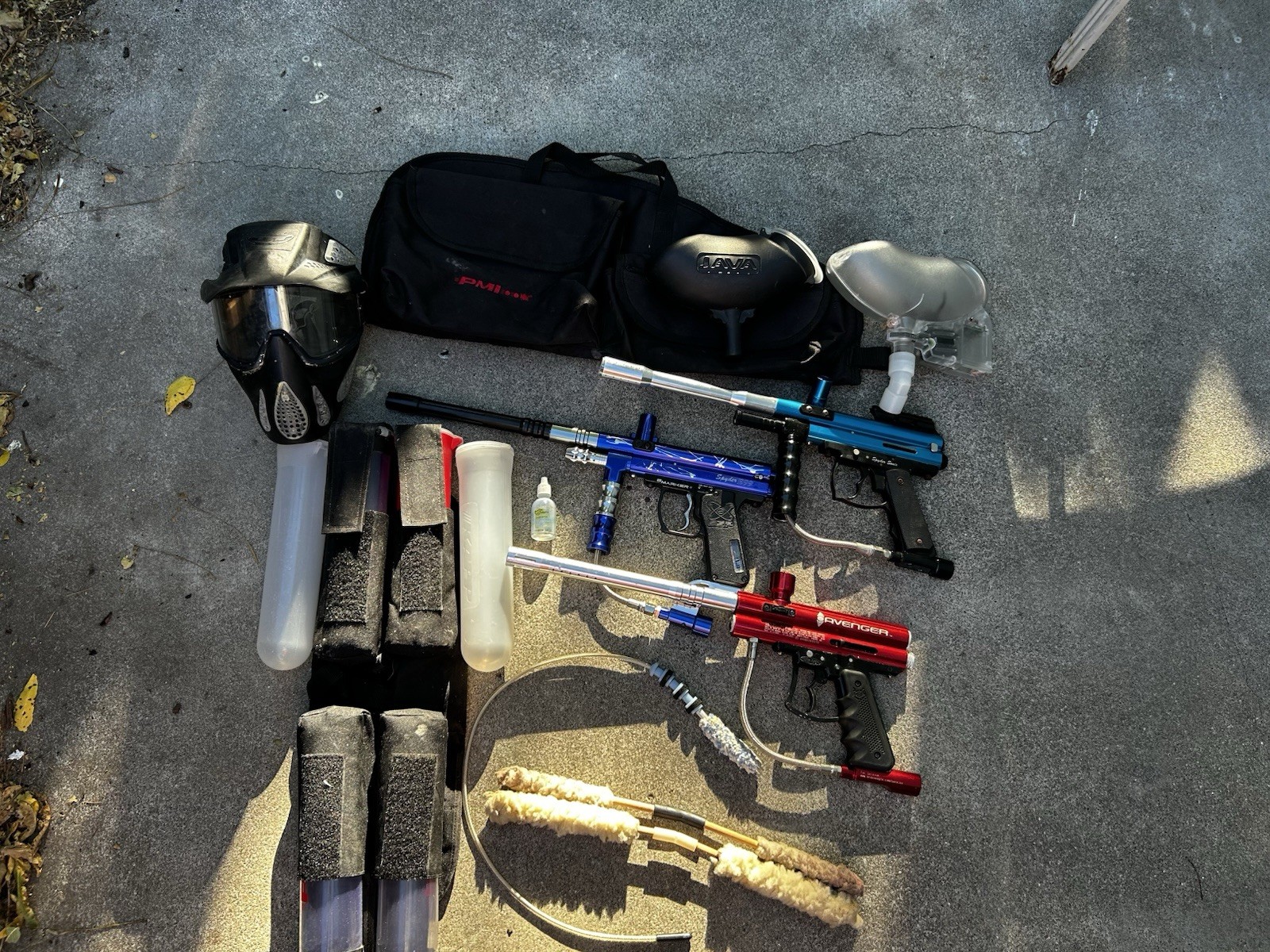 Kingman Spyder E99 ESP Sonix Brass Eagle Avenger Paintball Marker Gear Lot