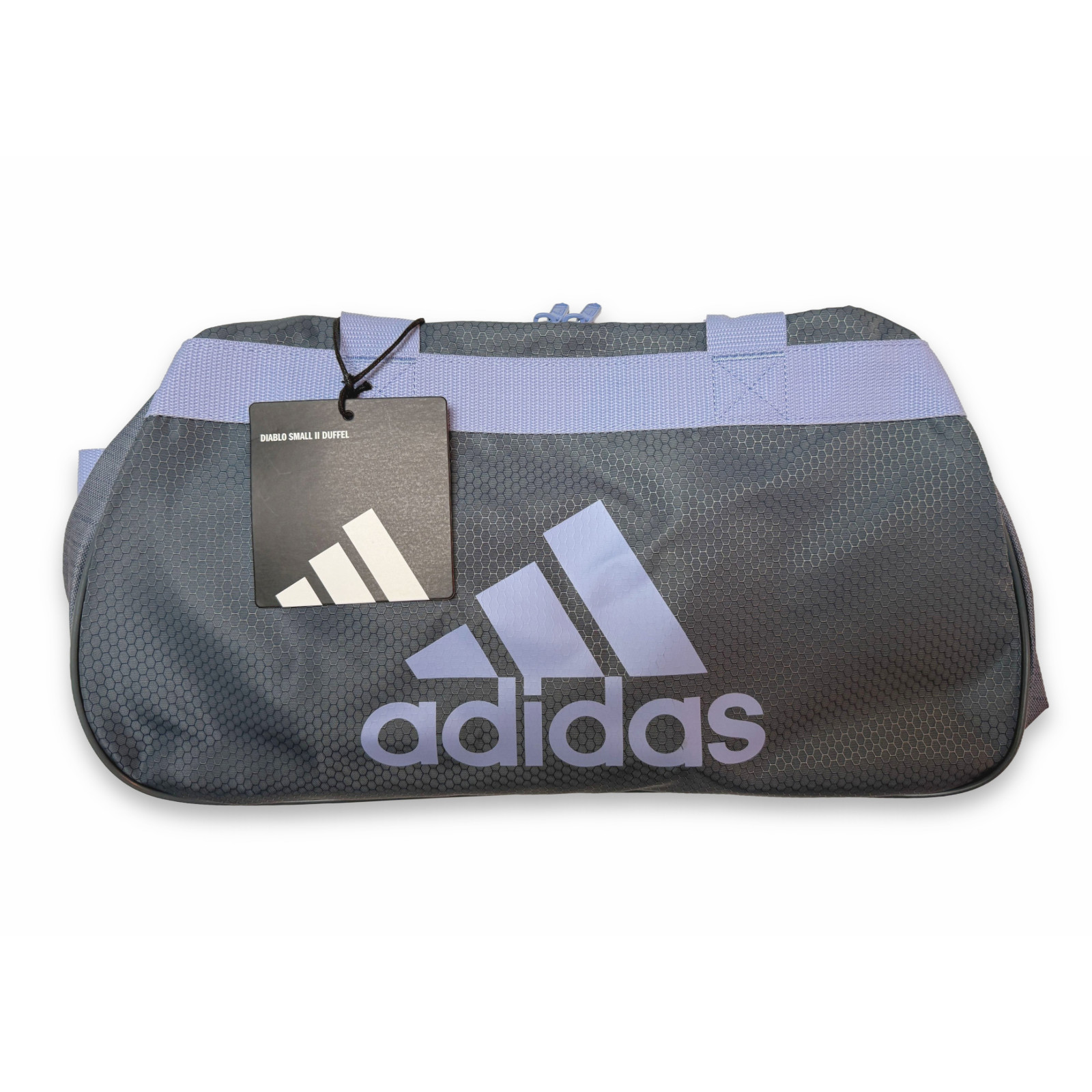 NWT Adidas Diablo Small II Hex Print Duffel Bag - Grey/Purple, 17 in