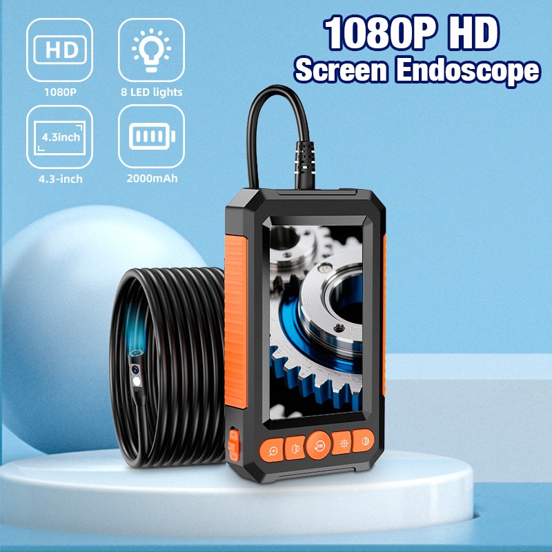 5m IP67 Borescope Dual Lens Built-in LCD Screen Auto Drain Inspection Camera