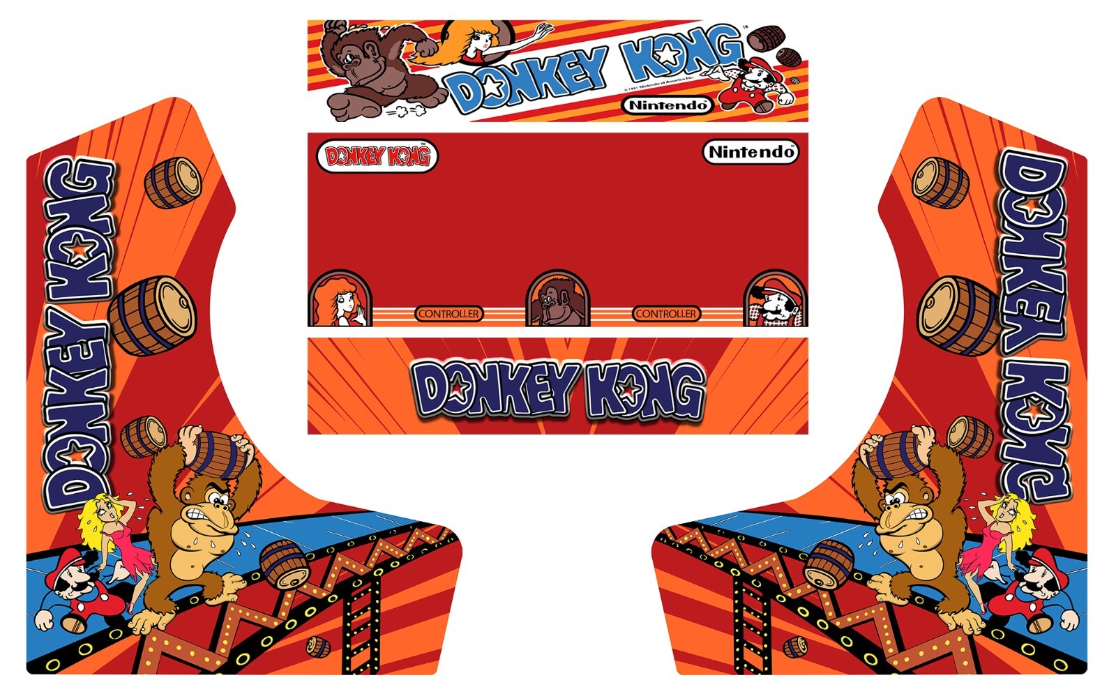Donkey Kong Bartop Arcade SideArt Cabinet Graphics Marquee Cpo Button Panel