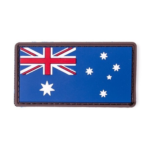 Australian Flag PVC Patch  3" x 1.6 Hook + Loop Backing Aussie Flag Fast Ship