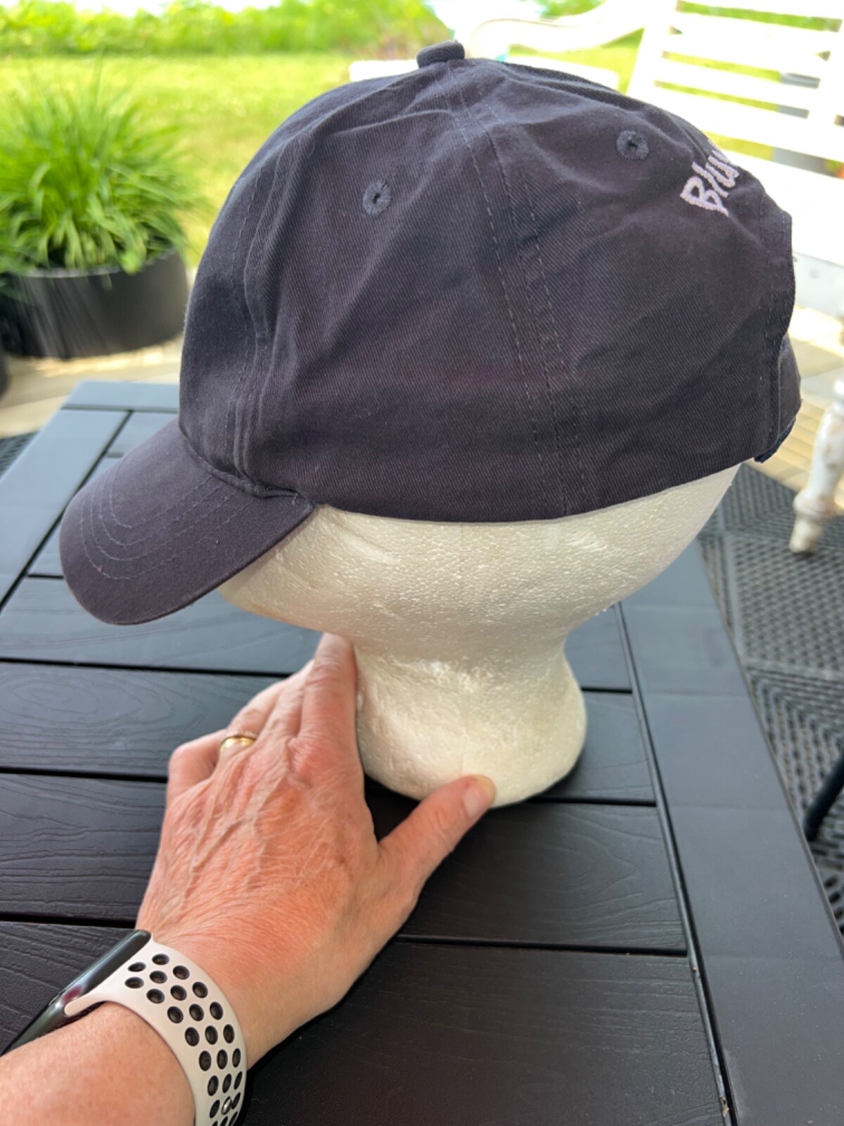 CB 3 Navy Blue Cotton CapAmerica Blue Linux on back Hat Cap Hook Loop VGC
