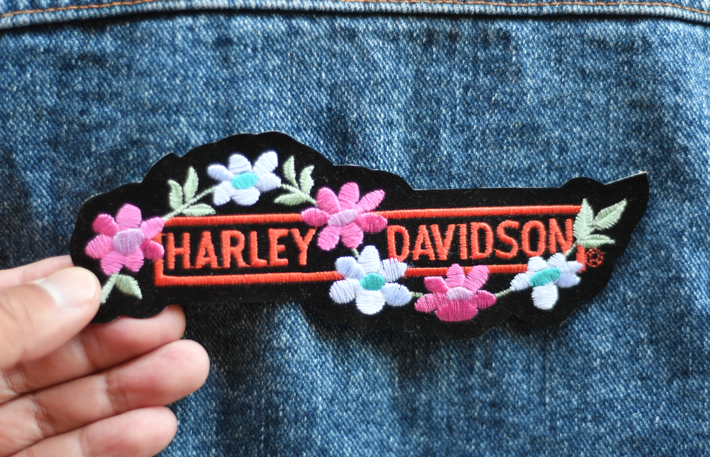Harley Davidson Patch Sew or Iron Cycles moto Lady