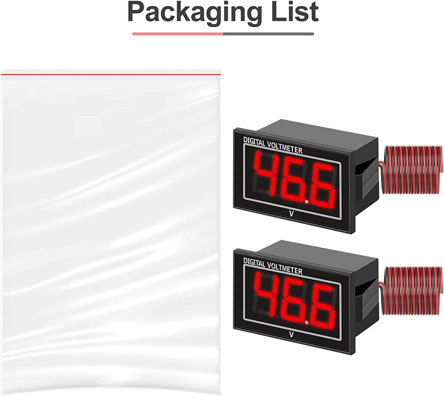 2x 12V Digital LED Display Voltmeter Voltage Gauge Panel Meter Car Motorcycle