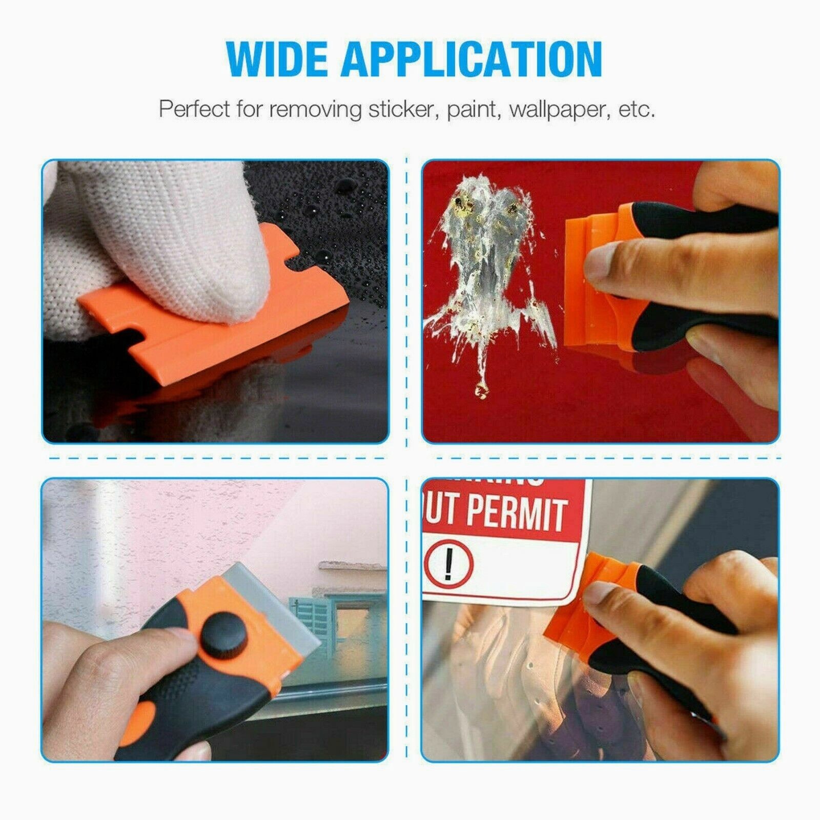 Razor Blade Scraper Tool Set Double Edge Scraper Tool Labels Stickers Glass US