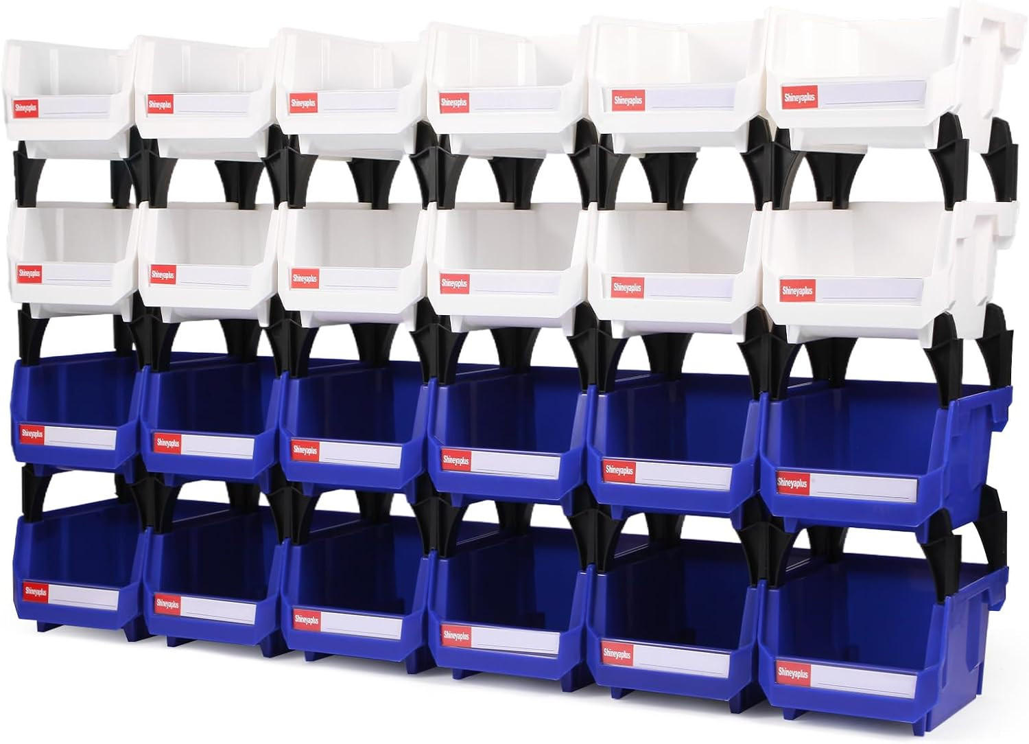 24 Packs Stackable Storage Bins, 5" X 4" X 3" Organizer Bins, | Plastic Small Pa