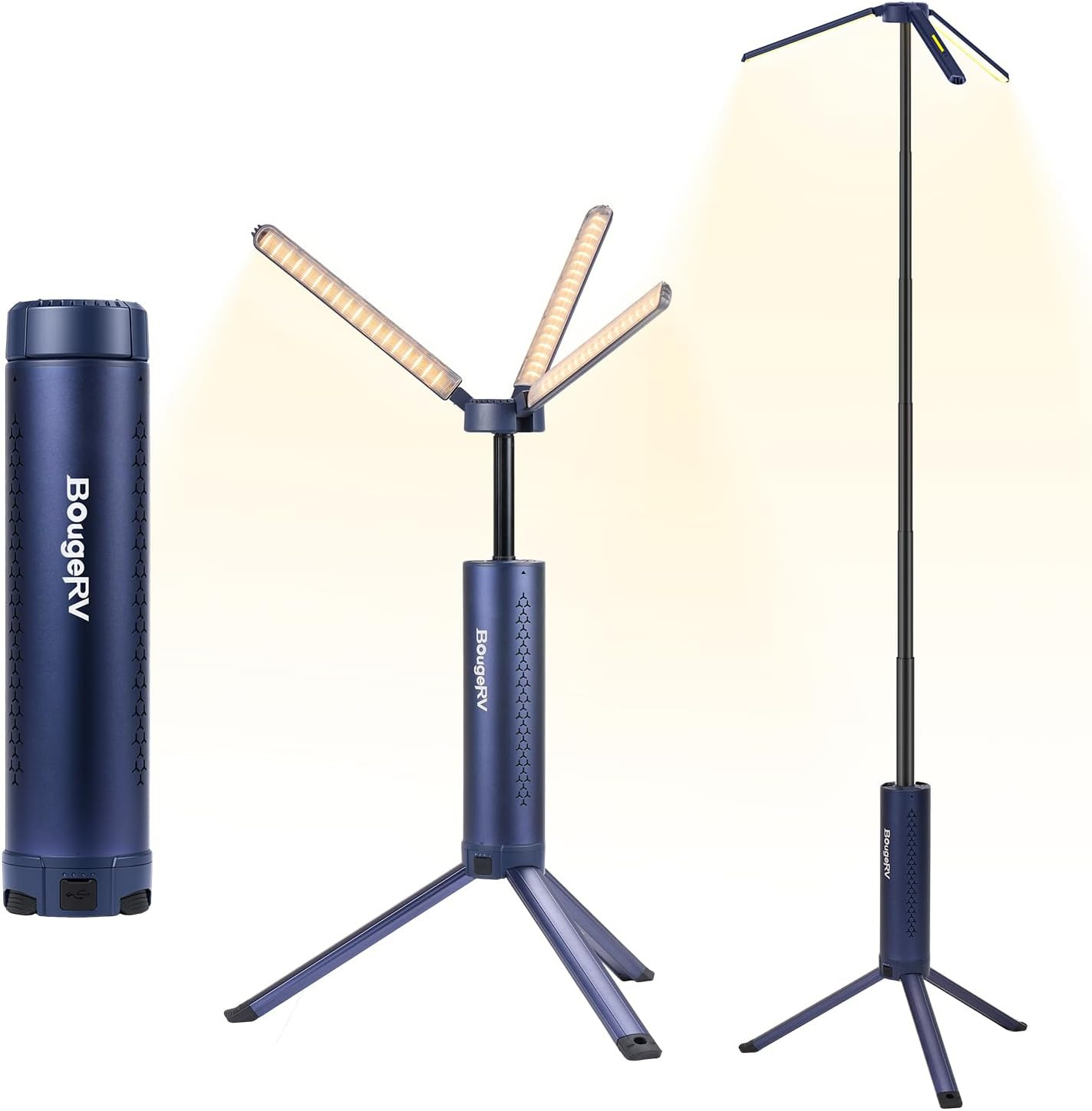 Bougerv Telescopic Camping Light T1, 15600Mah Rechargeable Lantern, Blue | 5.5 F