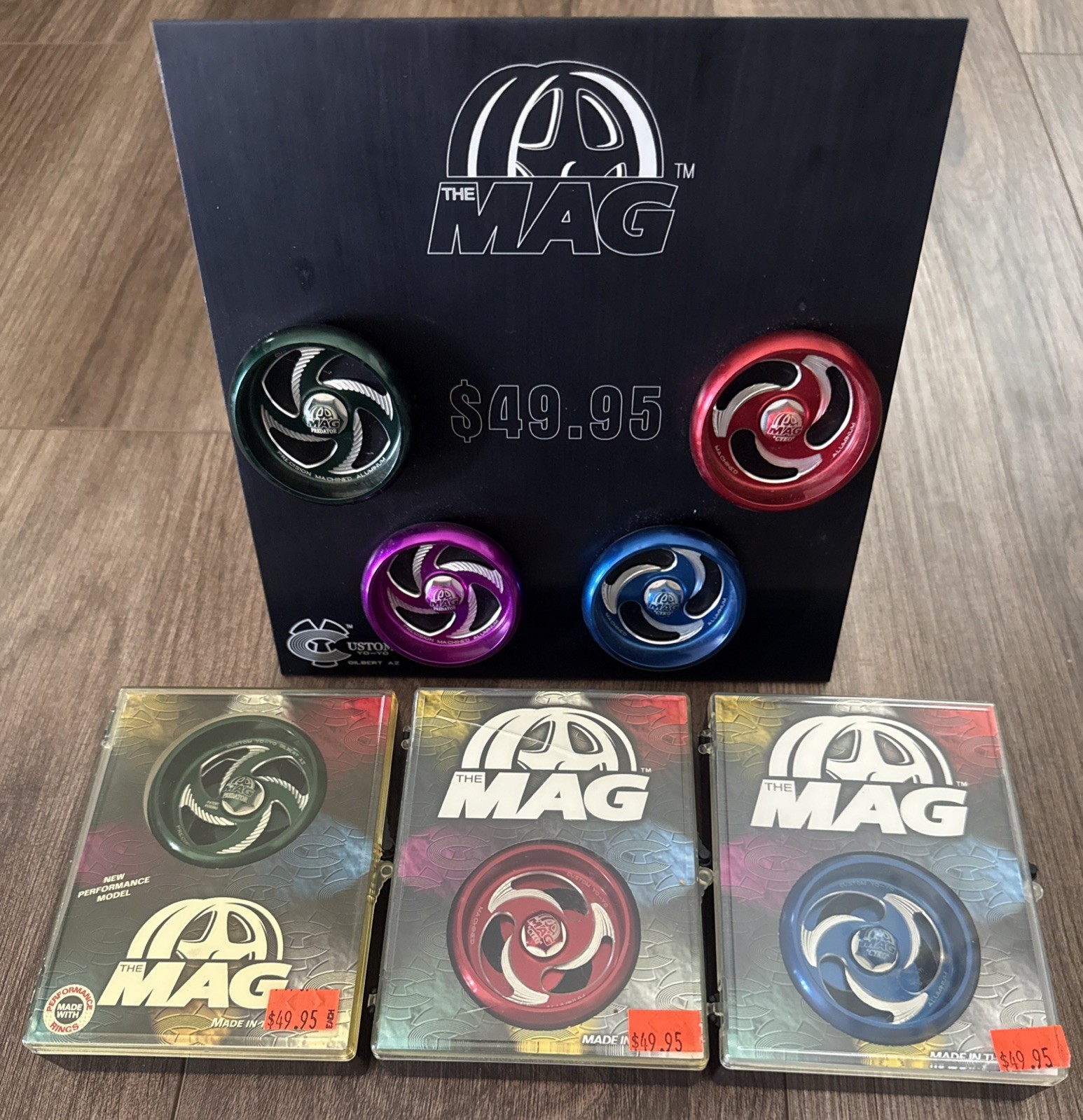 Vtg Lot Custom Yo Yo The Mag  CYKO + Predator Machine Aluminum + Store Display