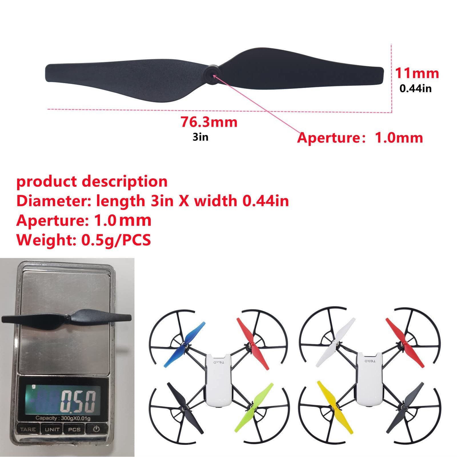 28pcs Propeller Blades for DJI Tello RC Quadcopter Drone Seven Colors