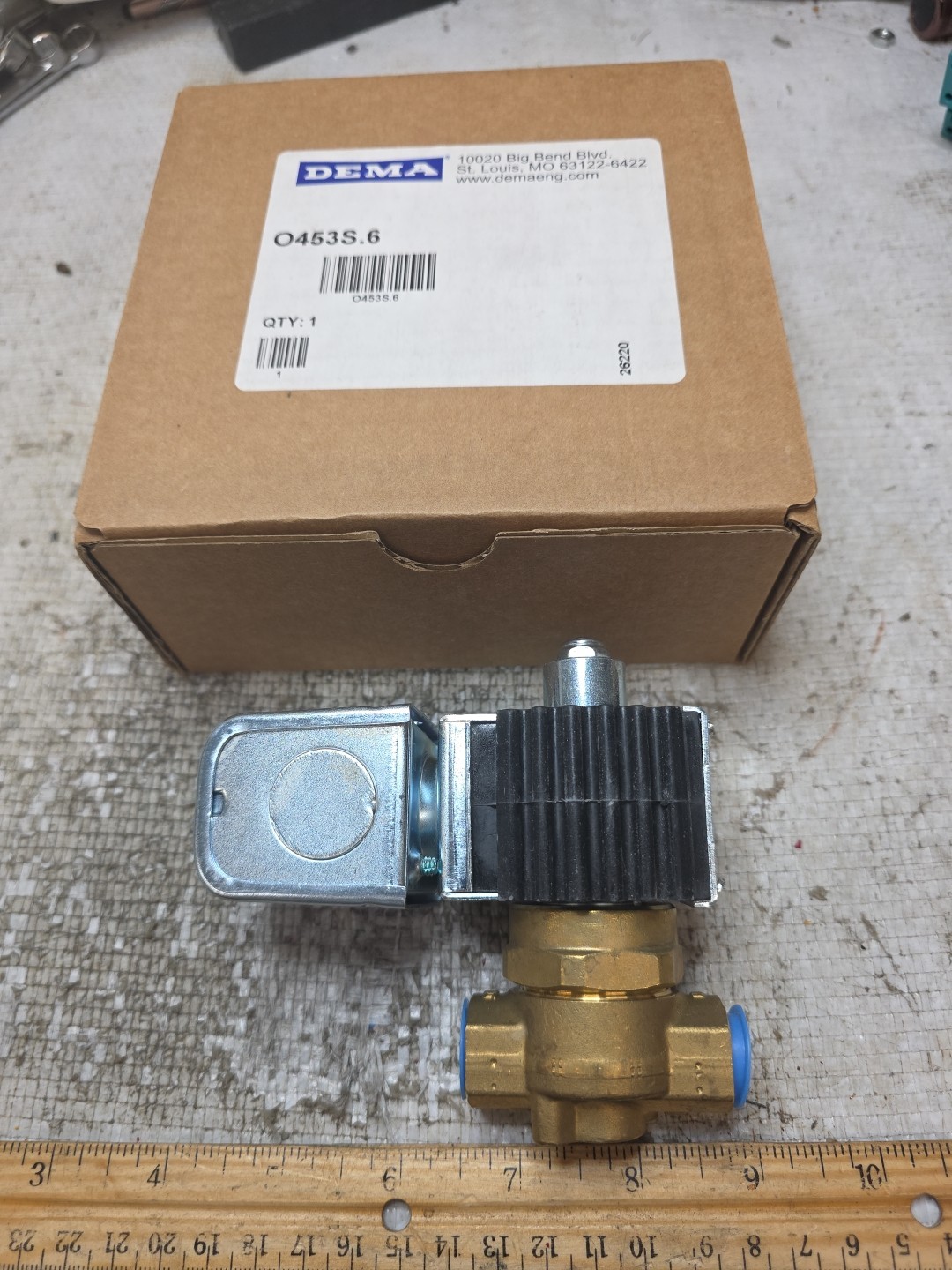 NEW Dema O453S.6 Normally OPEN 1200 PSI Brass Solenoid-120VAC, 3/8 in. Ports