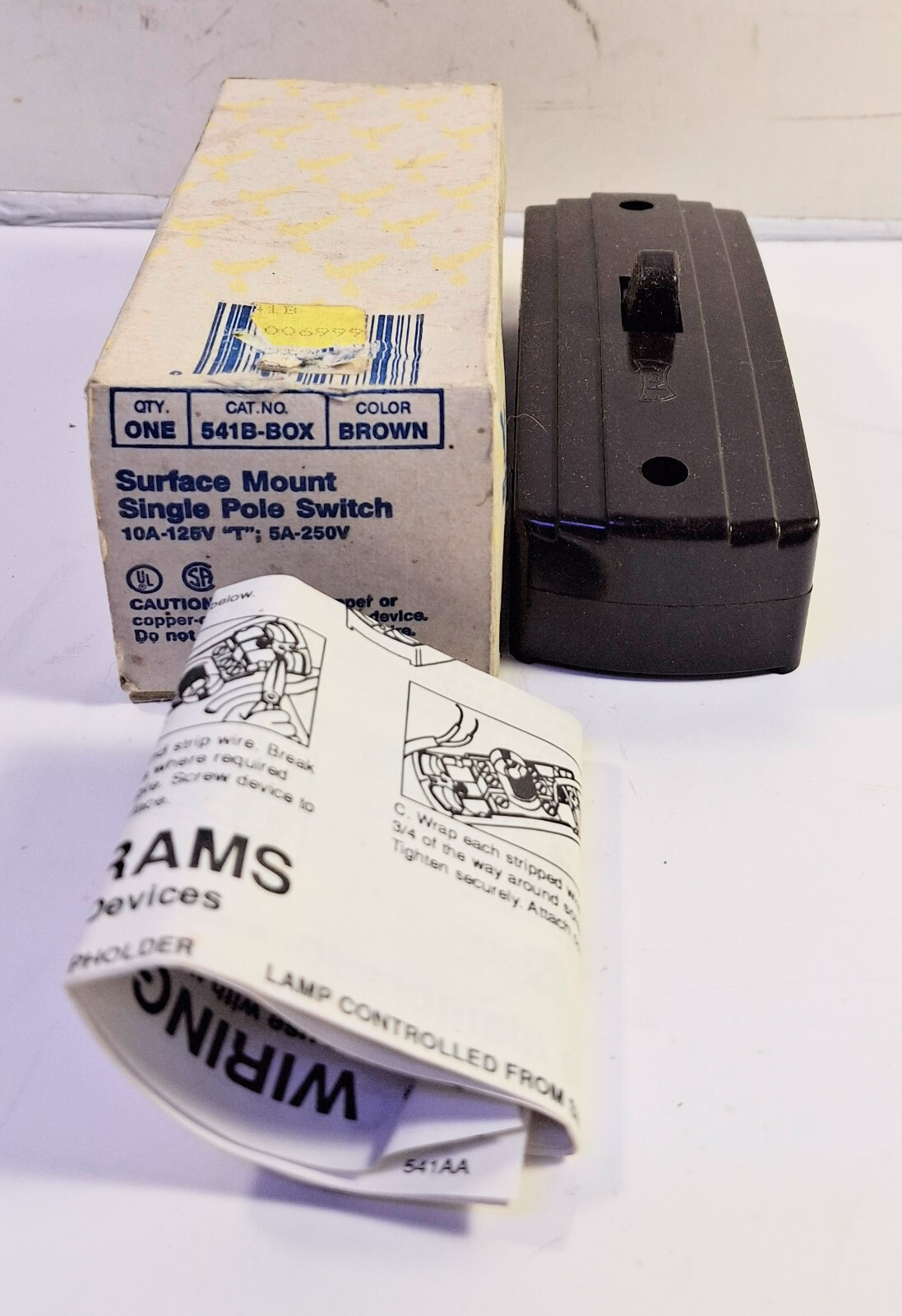 1 NEW EAGLE 541B-BOX SURFACE MOUNT SINGLE POLE SWITCH NIB ***MAKE OFFER***