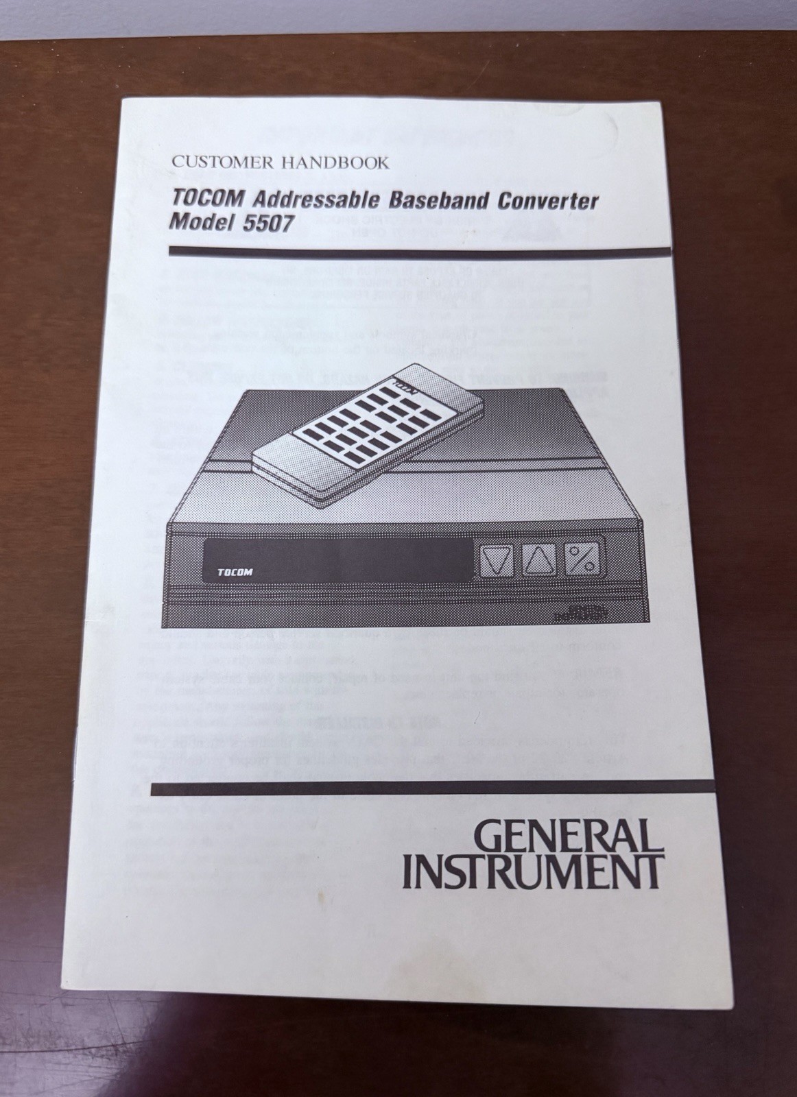 TOCOM Addressable Baseband Converter Model 5507 Customer Handbook