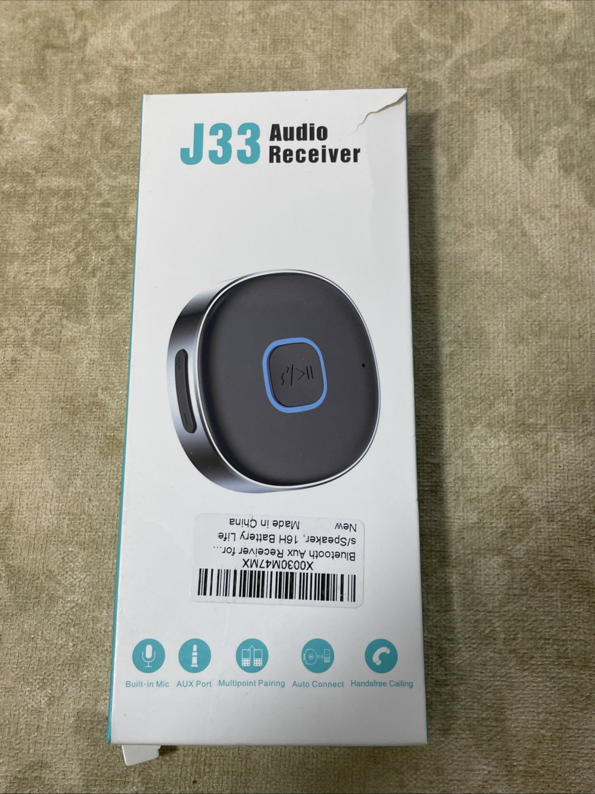 J33 Bluetooth Audio  Receiver for Car  3.5mm AUX Car Adapter