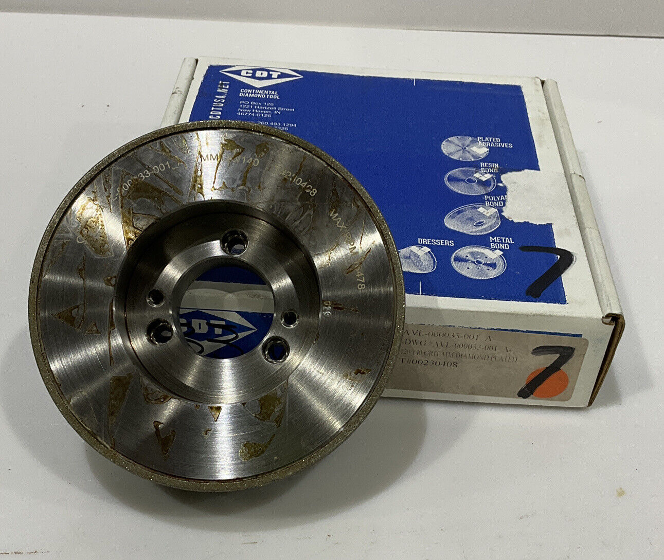 CONTINENTAL DIAMOND TOOL 230408 120/140 GRIT 5.793” DIAMETER GRINDING WHEEL 1.5"