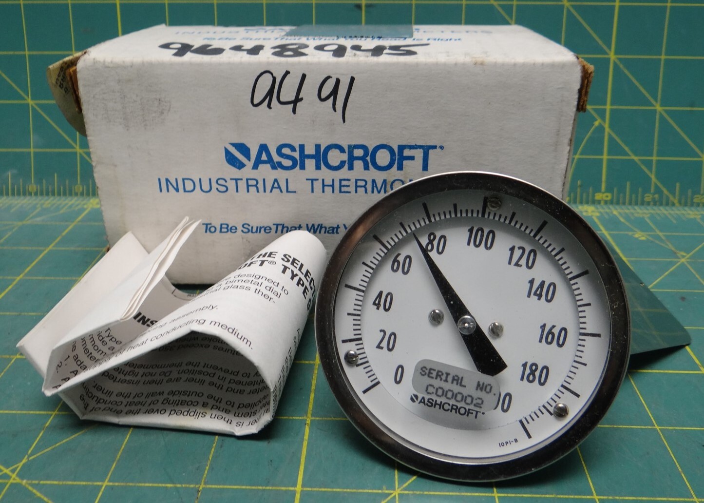 Ashcroft Industrial Bimetal Thermometer (0-200 F), 3” Dial, 2.5” Stem