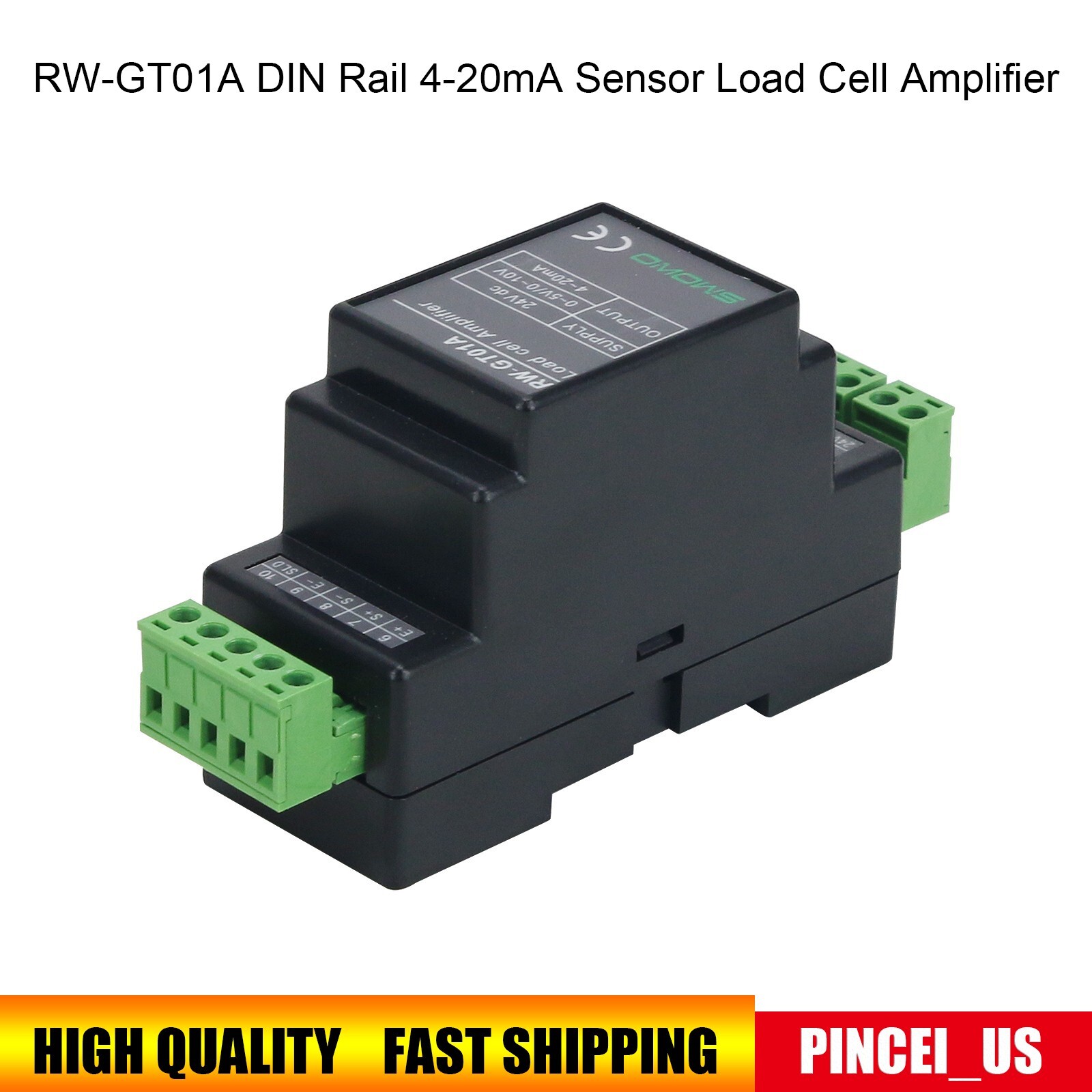 RW-GT01A DIN Rail 4-20mA Sensor Load Cell Amplifier Transmitter Transducer pe66