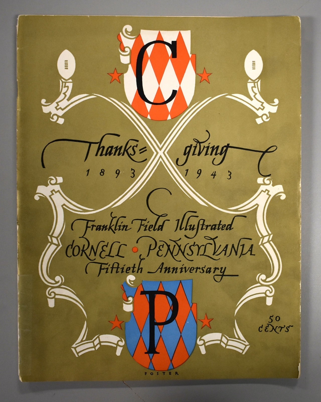 Cornell vs Pennsylvania November 25th 1943 Official Game Program Football