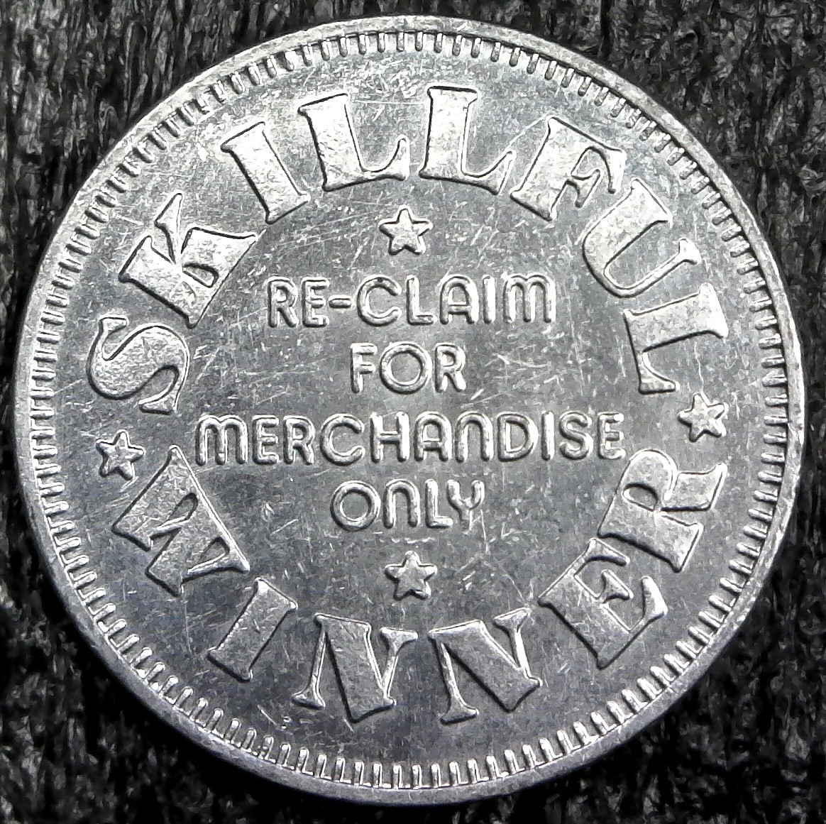 Skillful Winner Prize Reclamation No Cash Value Amusement Token 28mm (c2389)
