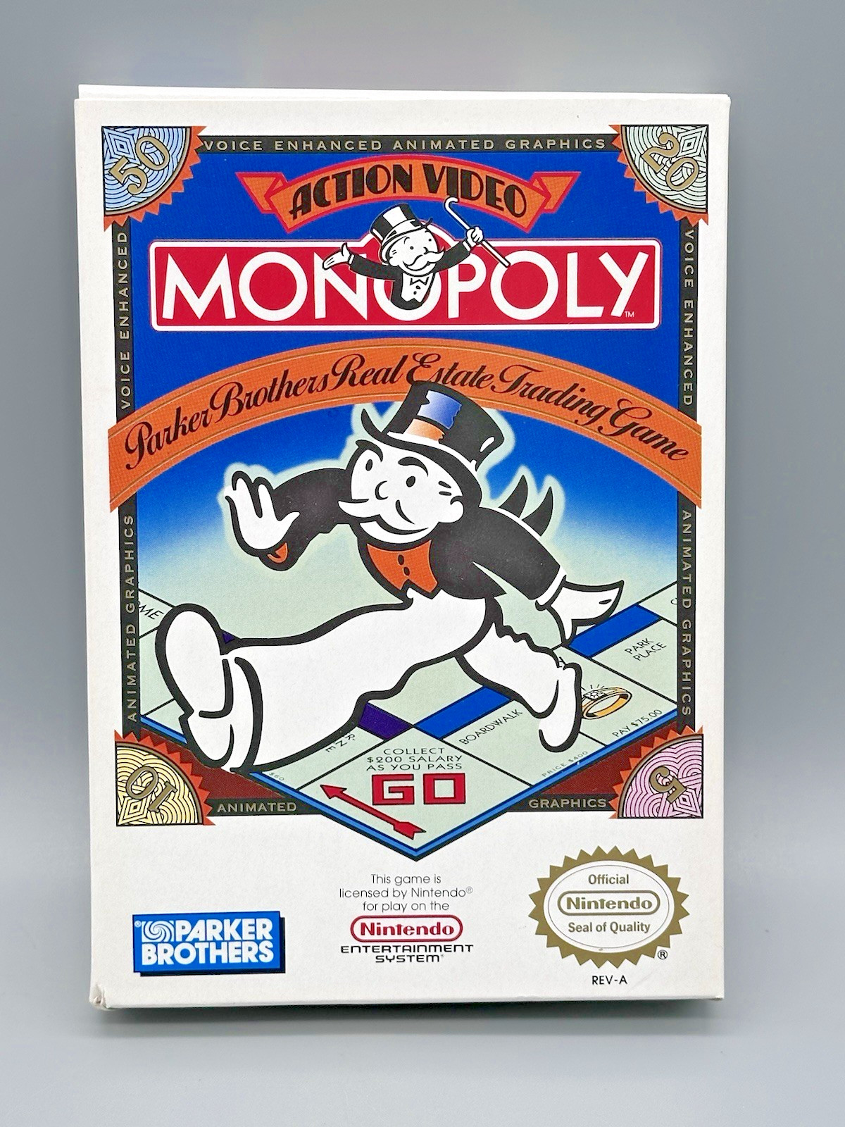 Nintendo NES Monopoly BOX ONLY 1991 Box with Styrofoam Only NO GAME!