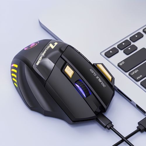Wireless Gaming Mouse 3200 DPI RGB LED Rechargeable 7 Button Silent