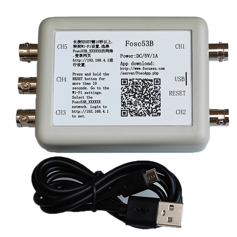 Mini Wireless Wi-Fi 5-Channel USB Oscilloscope Virtual Data Storage For PC Aut0