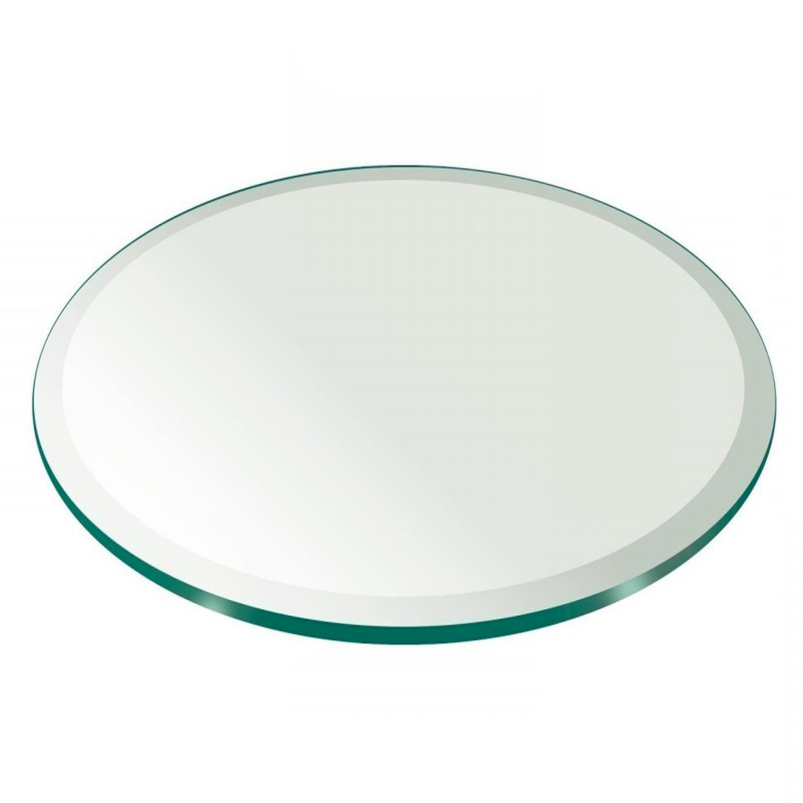 Pro Safe Glass 24" Round Tempered Glass Table Top 1/2" Thick Bevel Edge